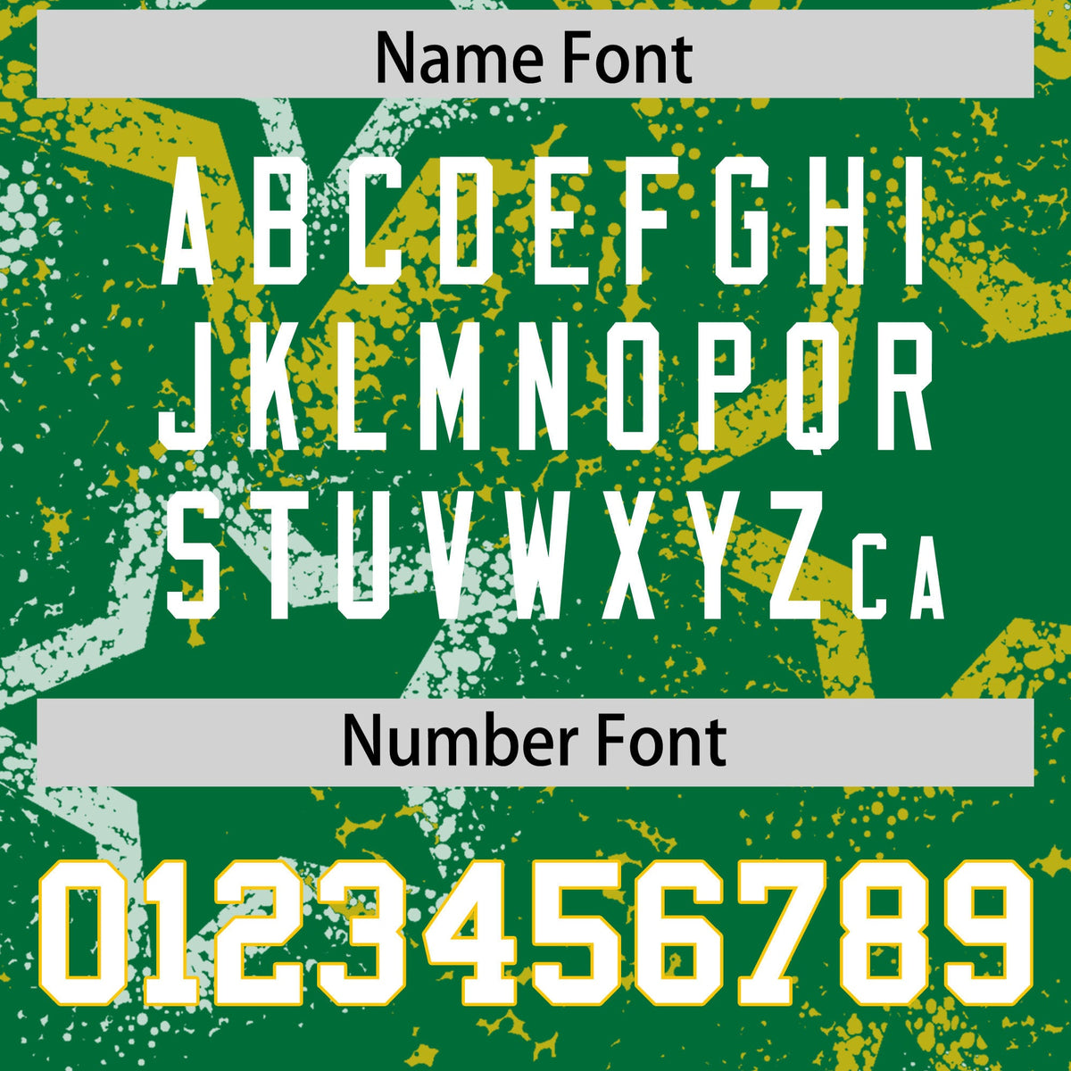 Custom Kelly Green Gold-White Personalized Star Graffiti Pattern Authentic Football Jersey