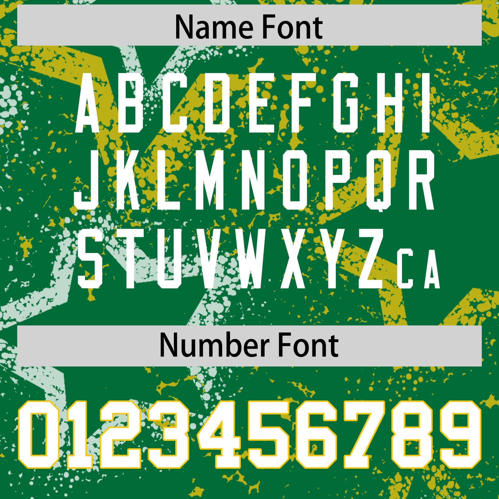 Custom Kelly Green Gold-White Personalized Star Graffiti Pattern Authentic Football Jersey