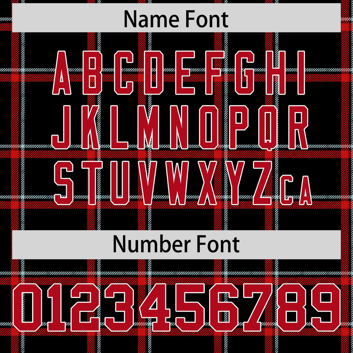 Custom Black Personalized Plaid Pattern Design Authentic Football Jersey