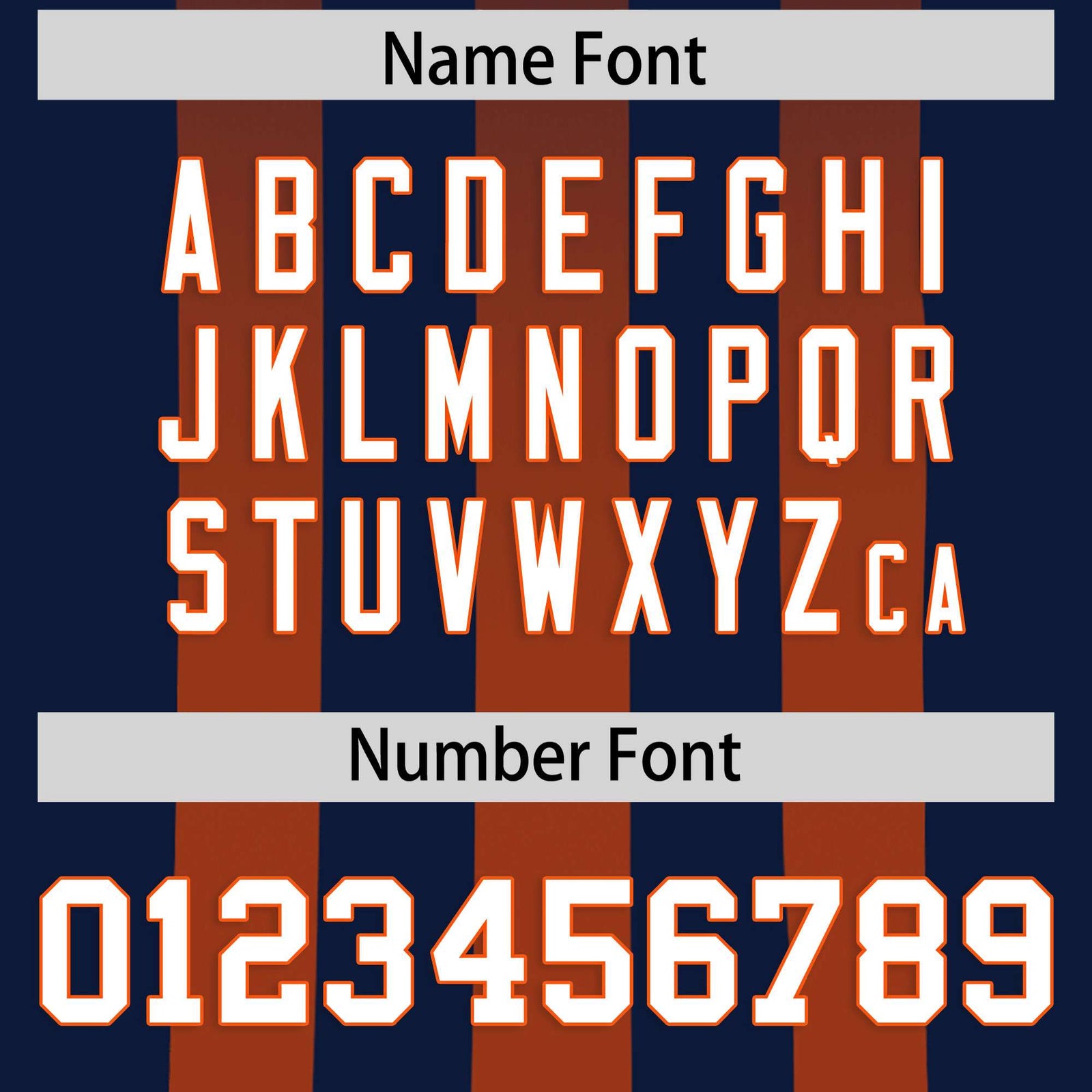 Custom Navy Orange Vertical Fine Stripe Gradient Fashion Personalized Team Football Jersey