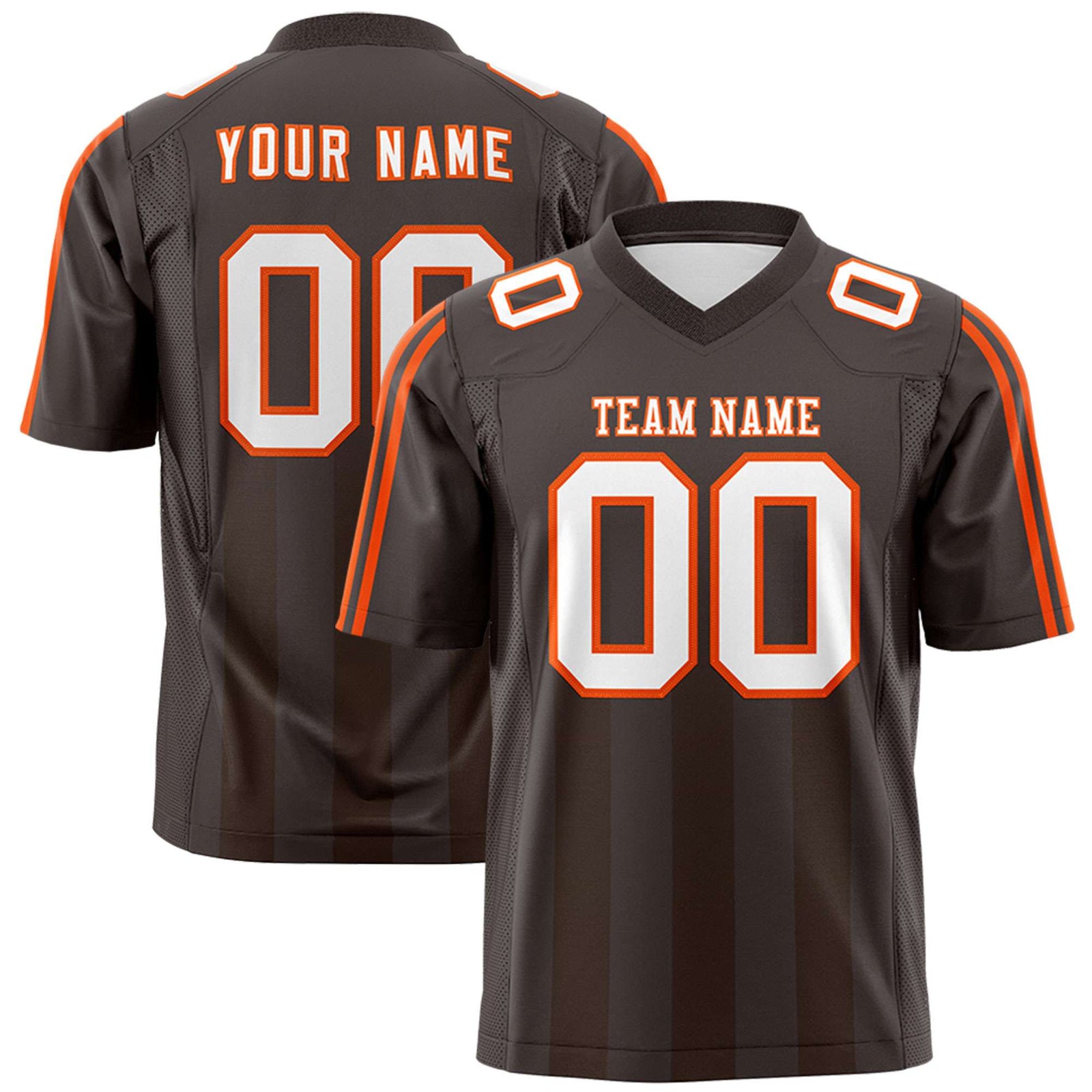 Custom Light Brown Light Brown Vertical Fine Stripe Gradient Fashion Personalized Team Football Jersey