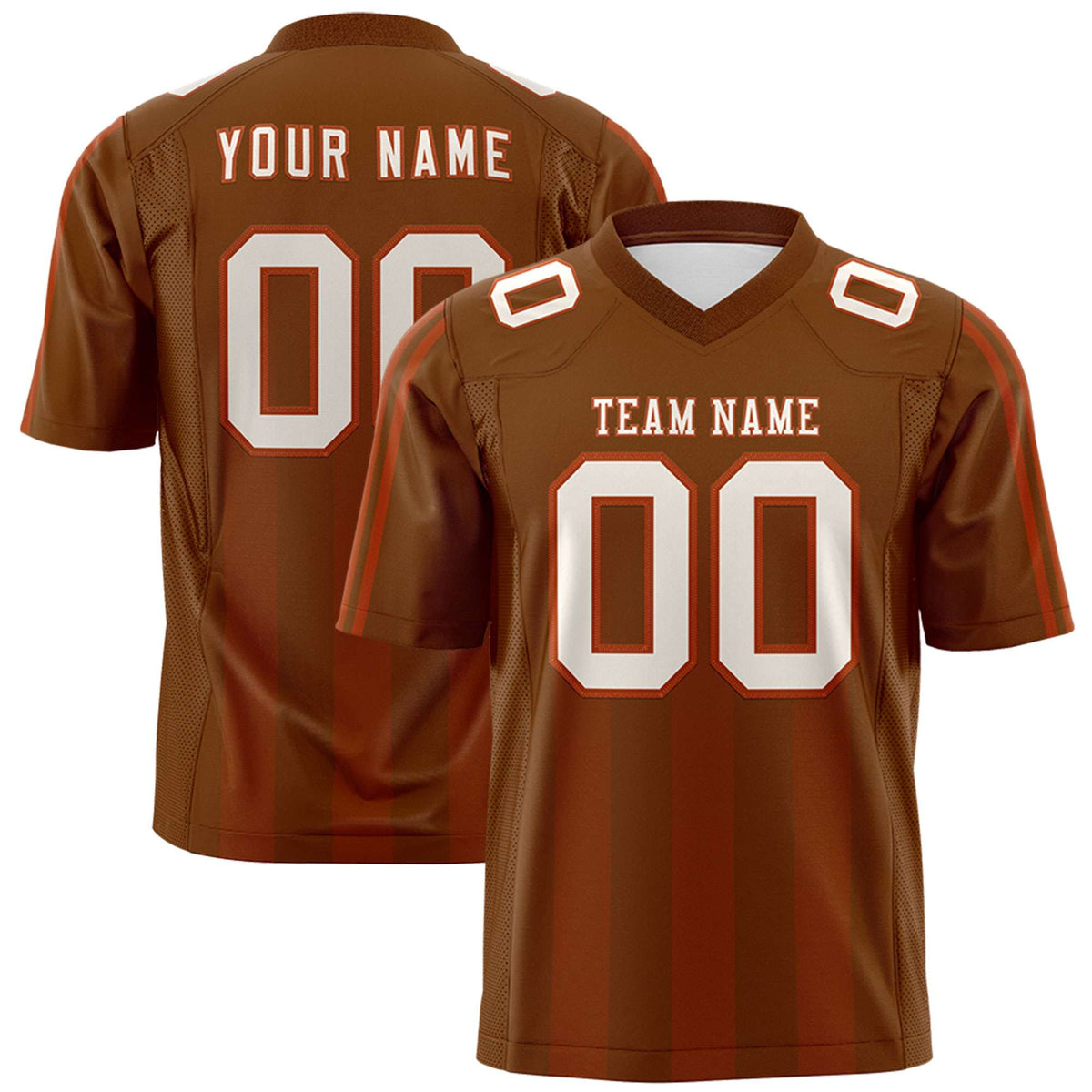 Custom Texas Orange Texas Orange Vertical Fine Stripe Gradient Fashion Personalized Team Football Jersey