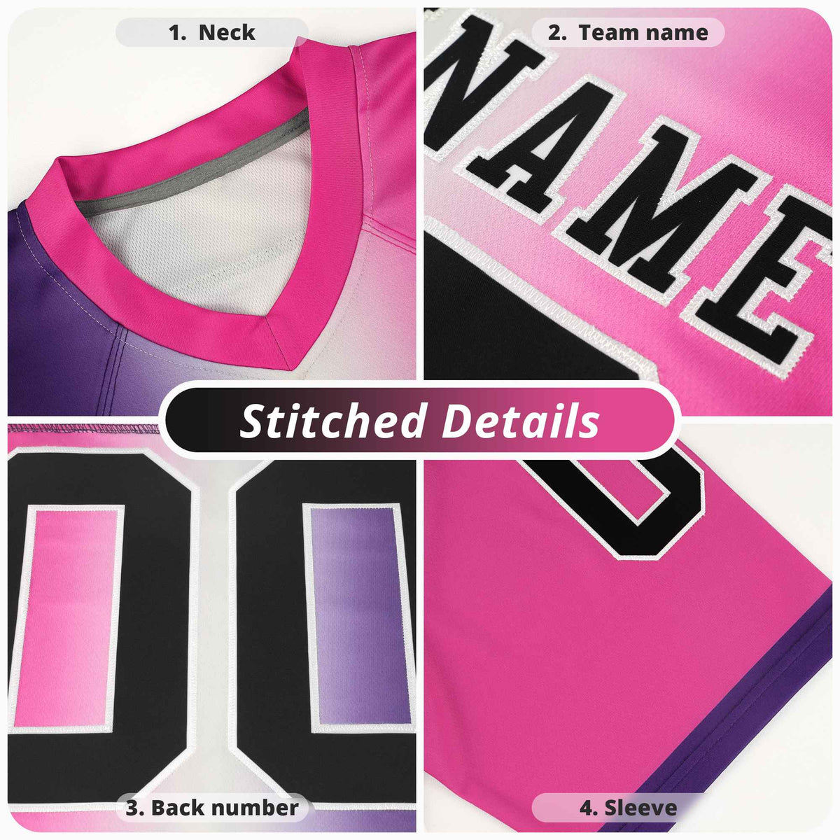 Custom Navy Gray Vertical Fine Stripe Gradient Fashion Personalized Team Football Jersey