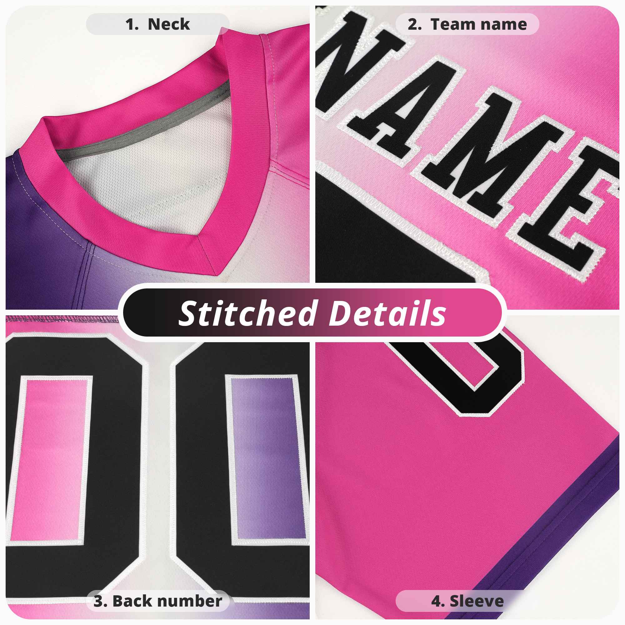Custom Black Gray Vertical Fine Stripe Gradient Fashion Personalized Team Football Jersey