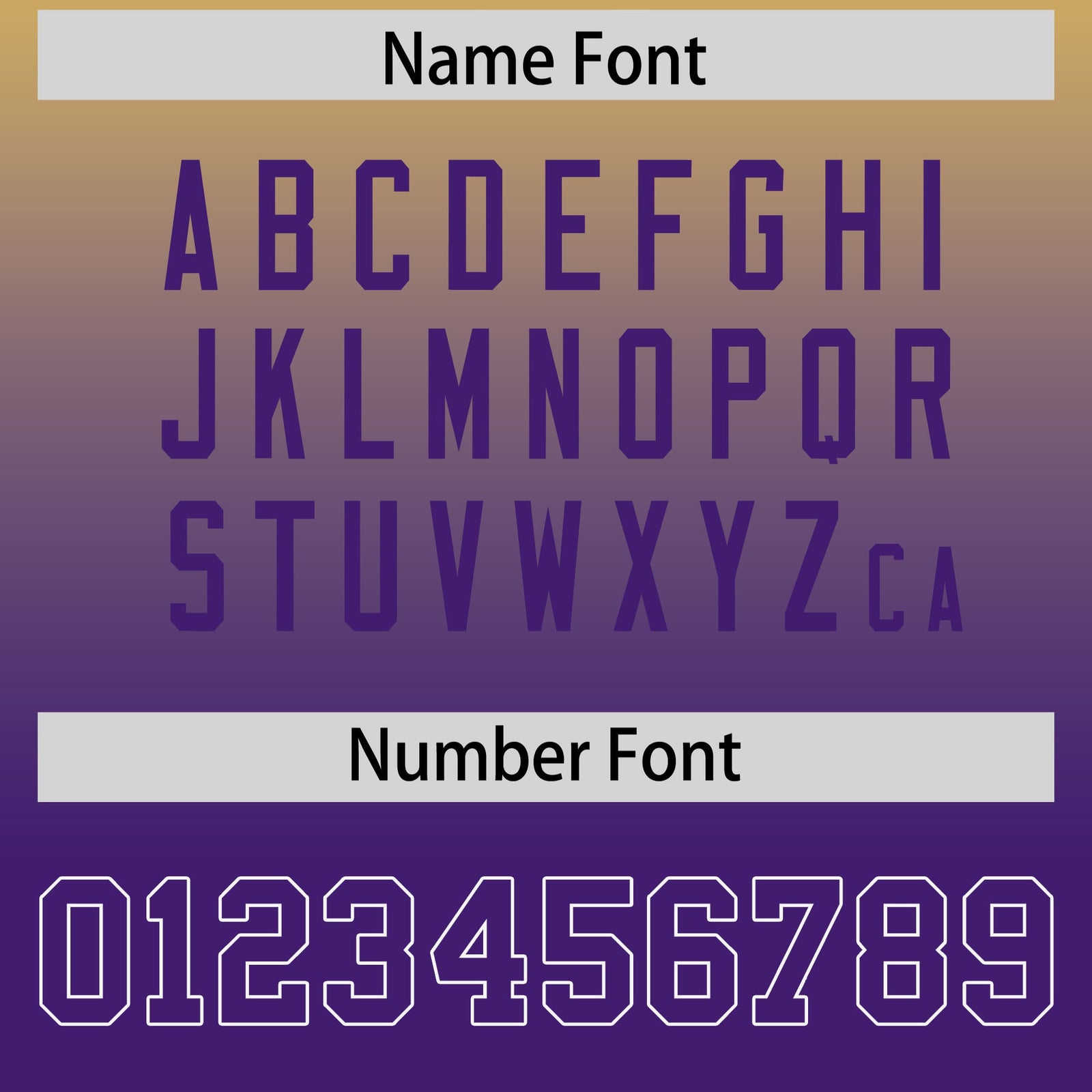 Custom Old Gold Purple Gradient Personalized Side Pattern Authentic Football Jersey