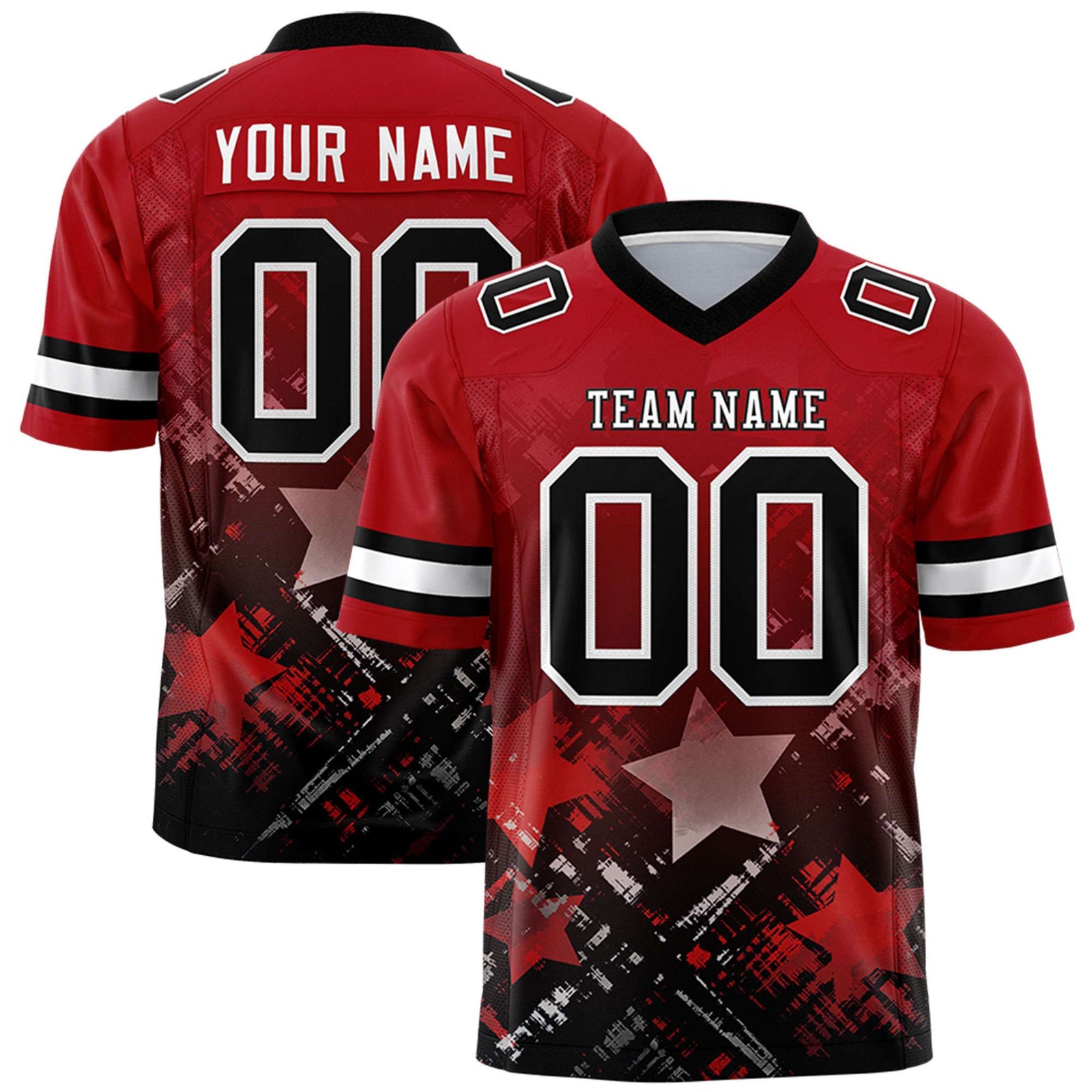 Custom Red and Black Customize Flag Football Jersey - 7v7 Uniform| KXKSHOP