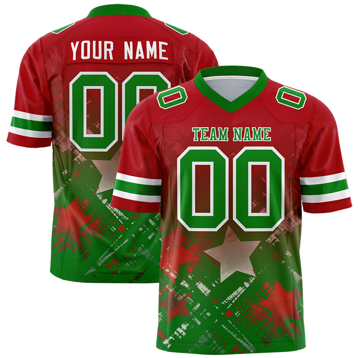 Custom Red and Kelly Green Customize Flag Football Jersey - 7v7 Uniform| KXKSHOP