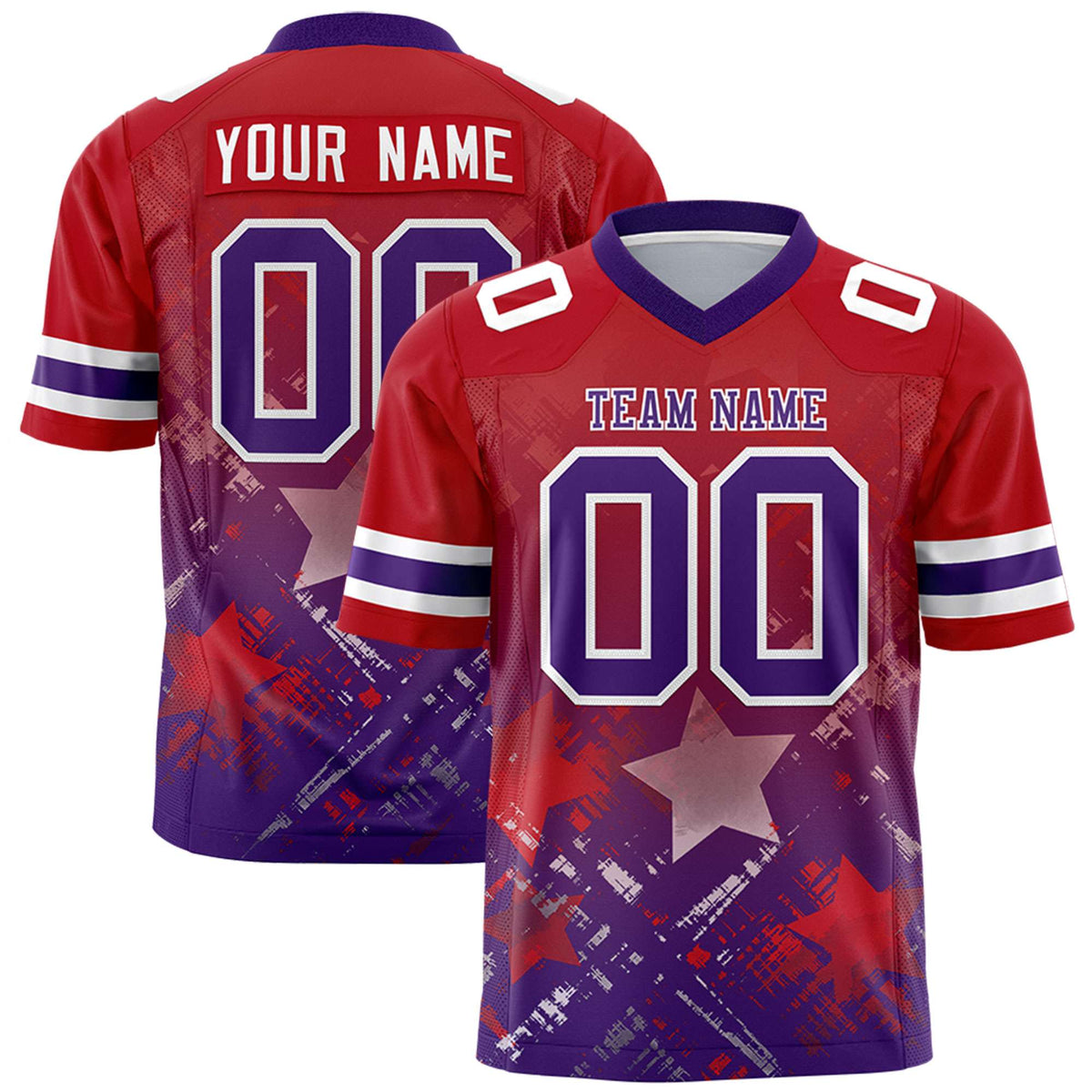Custom Red and Purple Customize Flag Football Jersey - 7v7 Uniform| KXKSHOP