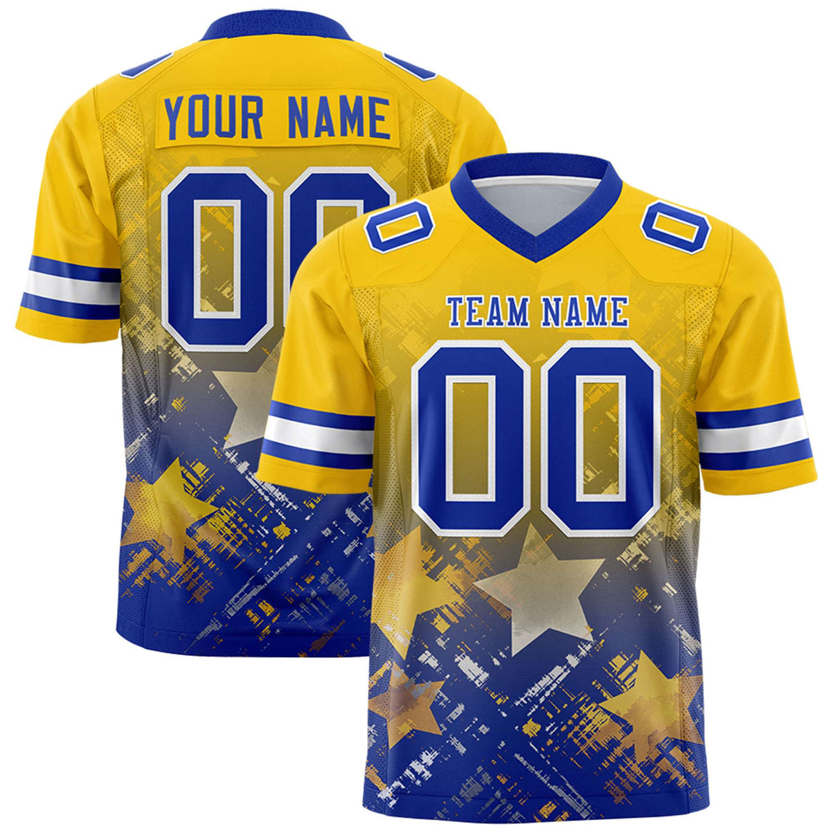 Custom Gold and Royal Customize Flag Football Jersey - 7v7 Uniform| KXKSHOP