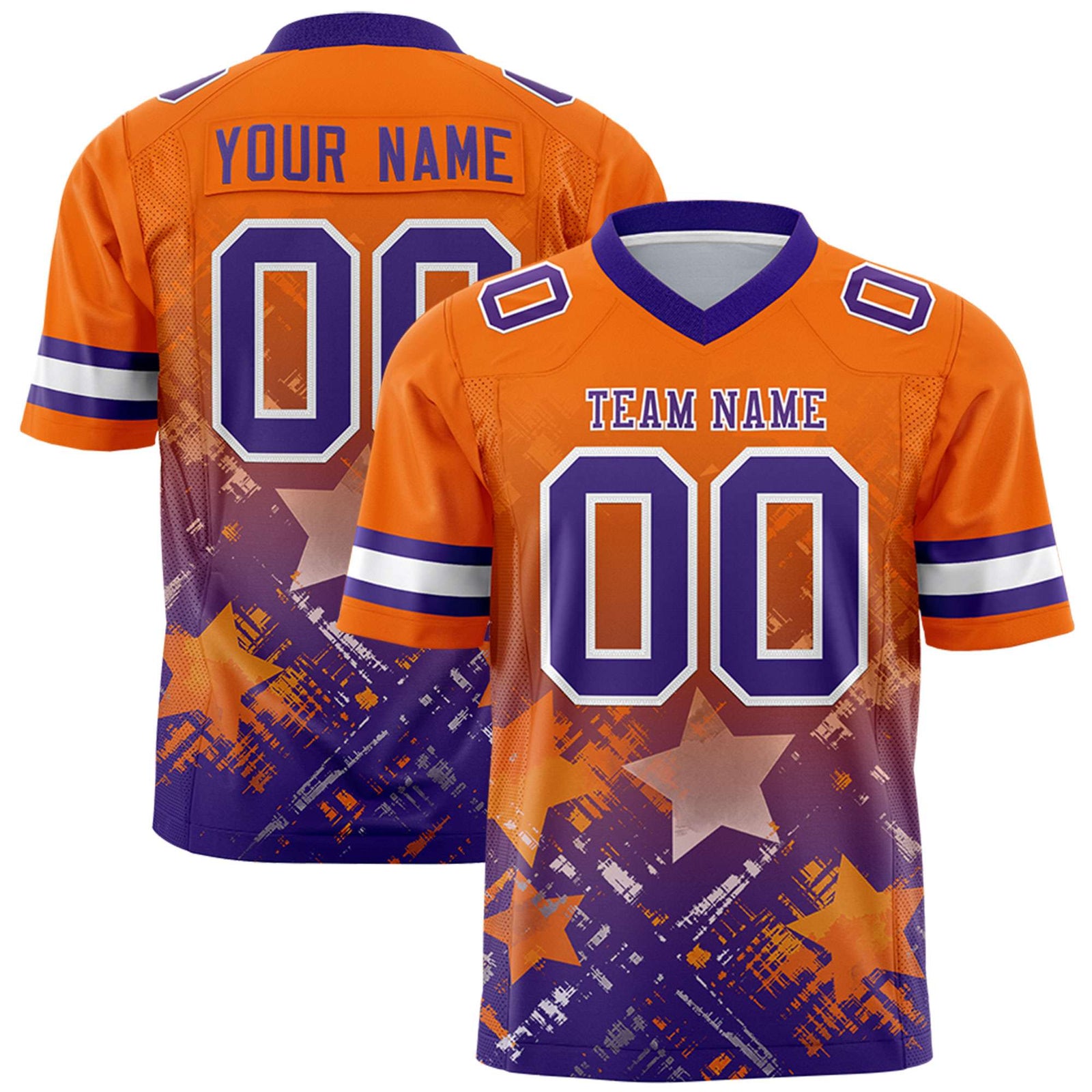 Custom Orange and Purple Customize Flag Football Jersey - 7v7 Uniform| KXKSHOP