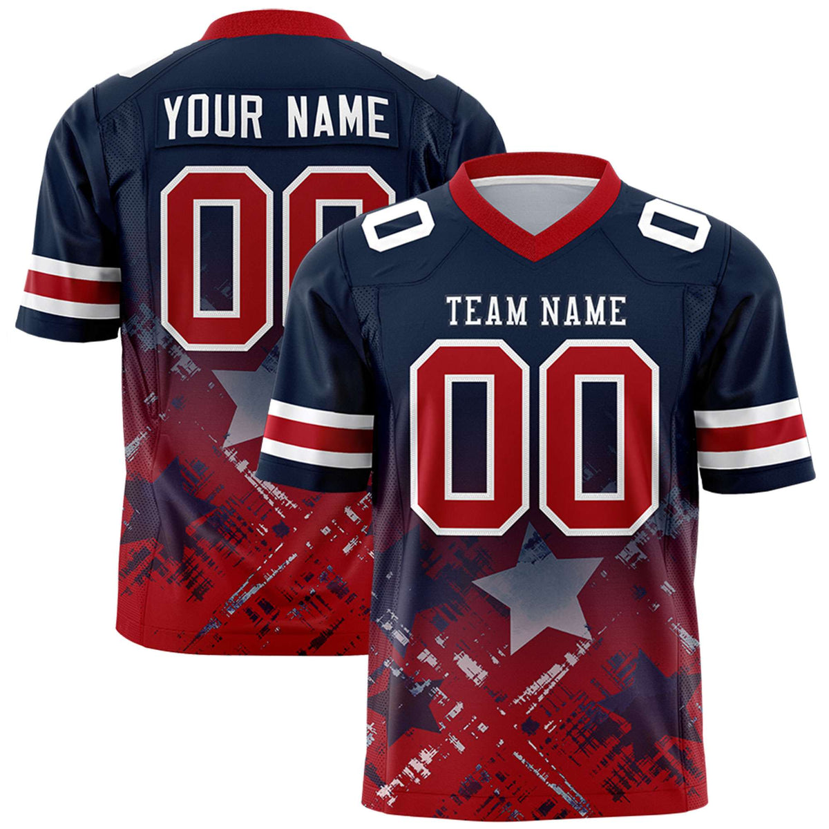 Custom Navy and Red Customize Flag Football Jersey - 7v7 Uniform| KXKSHOP