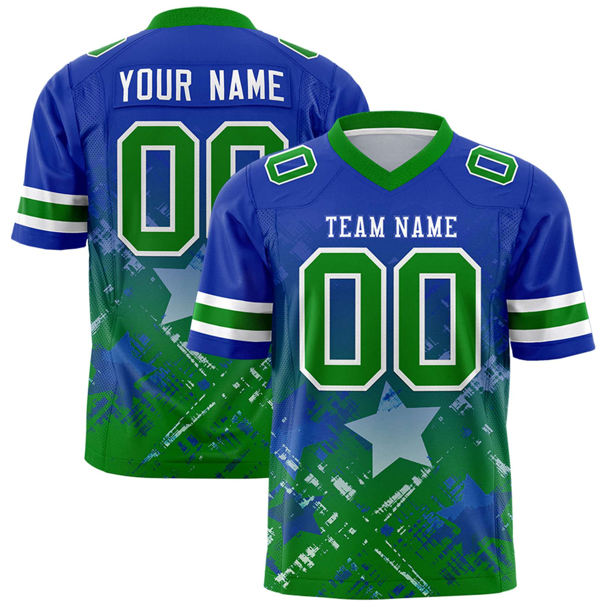 Custom Royal and Kelly Green Customize Flag Football Jersey - 7v7 Uniform| KXKSHOP