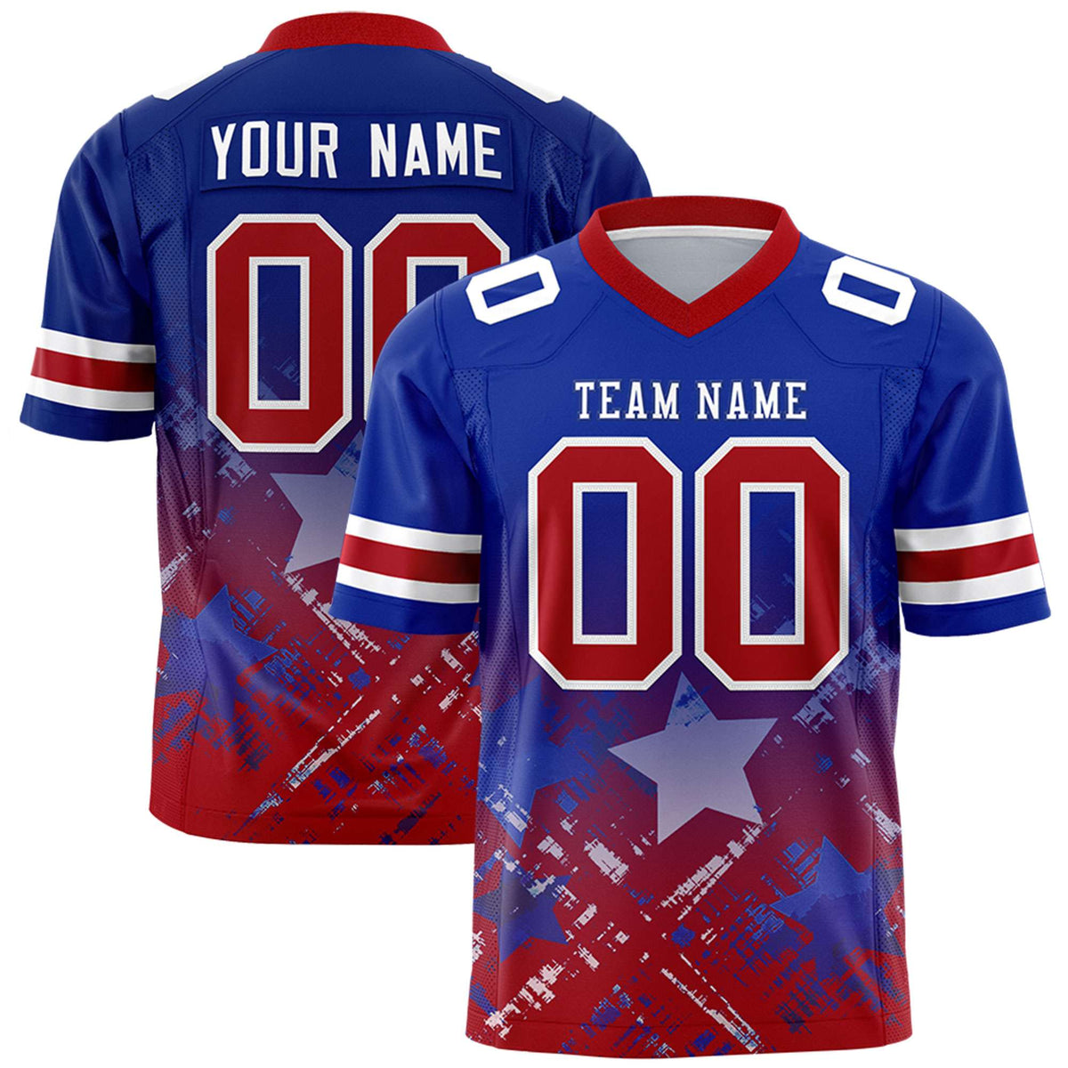 Custom Royal and Red Customize Flag Football Jersey - 7v7 Uniform| KXKSHOP