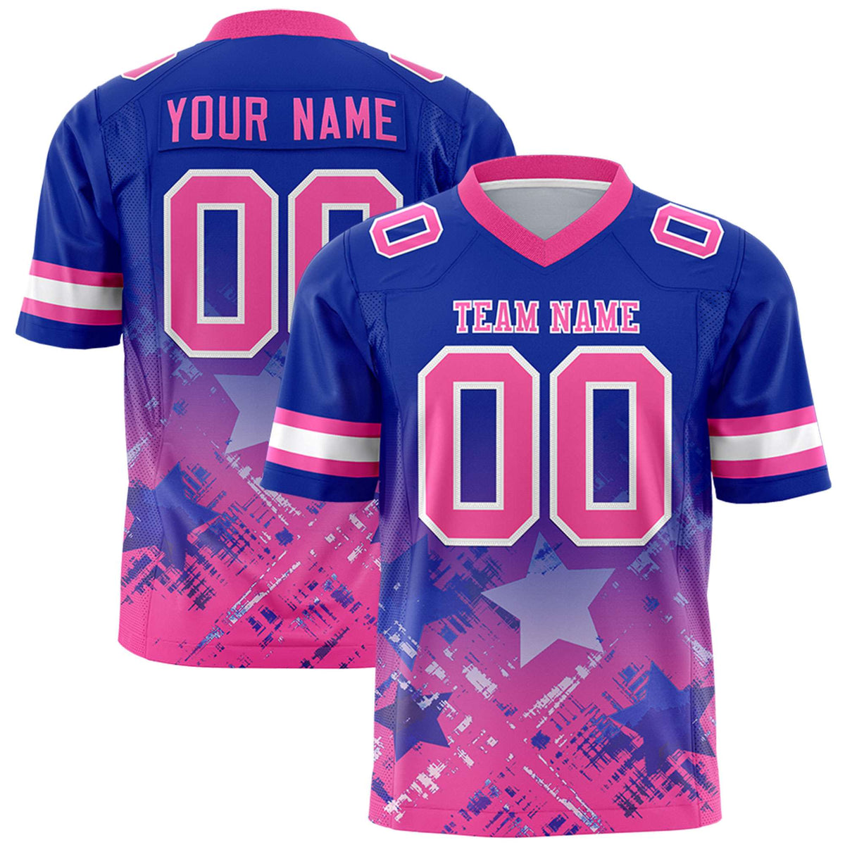 Custom Royal and Pink Customize Flag Football Jersey - 7v7 Uniform| KXKSHOP