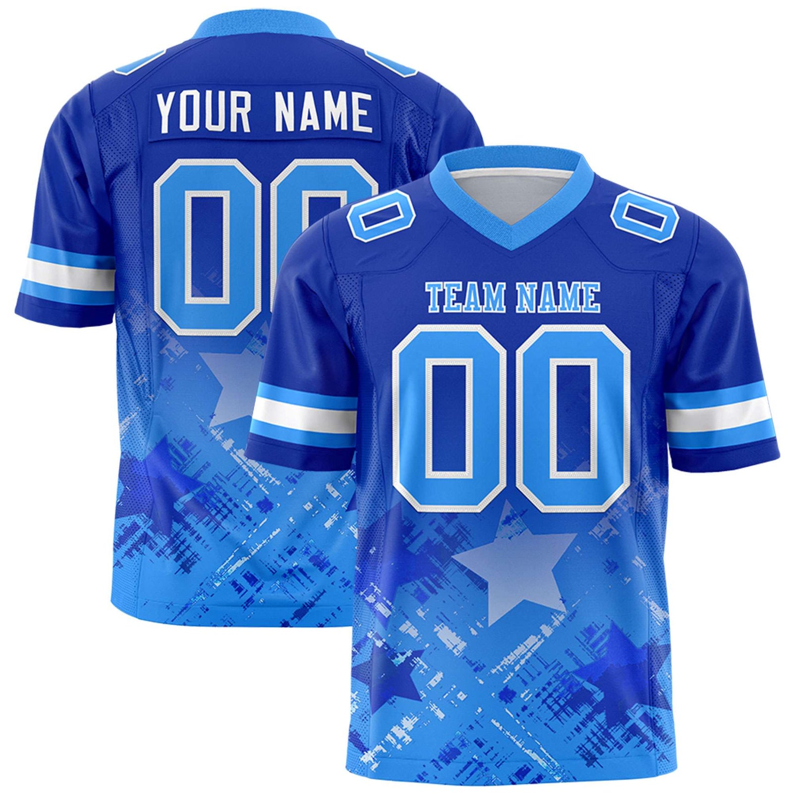 Custom Royal and Light Blue Customize Flag Football Jersey - 7v7 Uniform| KXKSHOP