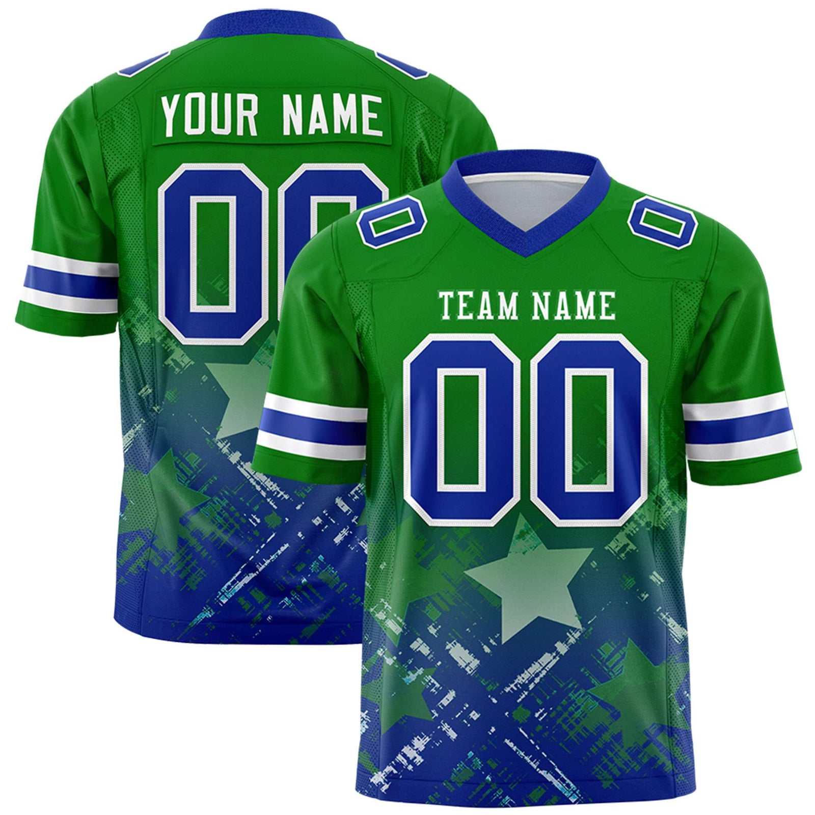 Custom Kelly Green and Royal Customize Flag Football Jersey - 7v7 Uniform| KXKSHOP