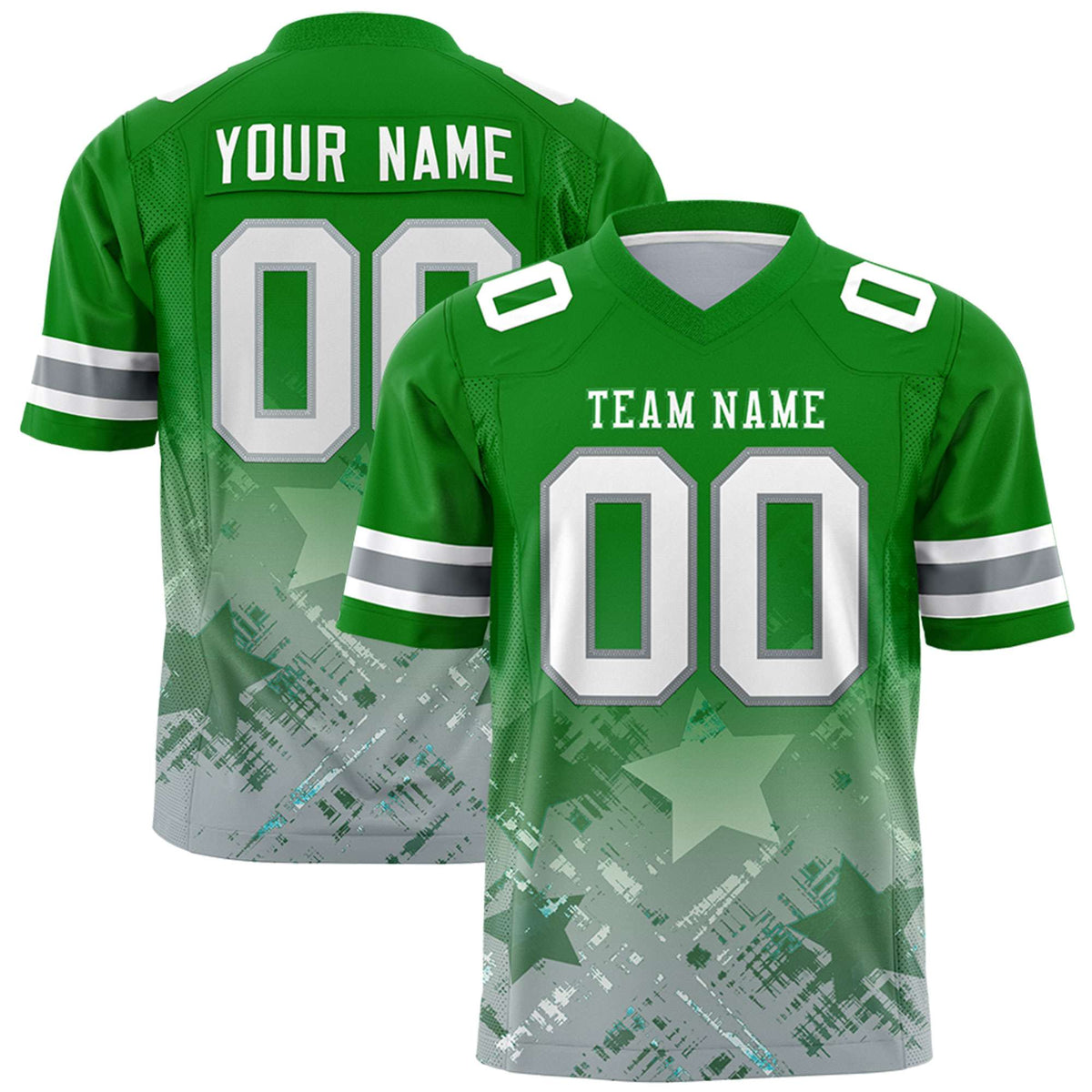 Custom Kelly Green and Kelly Green Customize Flag Football Jersey - 7v7 Uniform| KXKSHOP