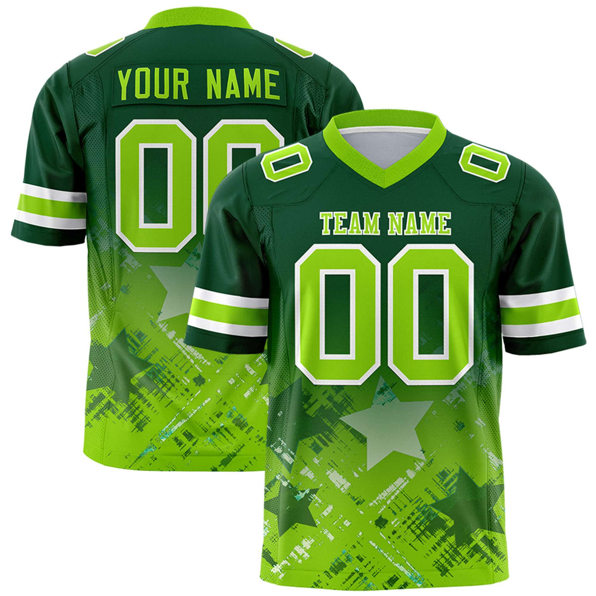 Custom Green and Neon Green Customize Flag Football Jersey - 7v7 Uniform| KXKSHOP