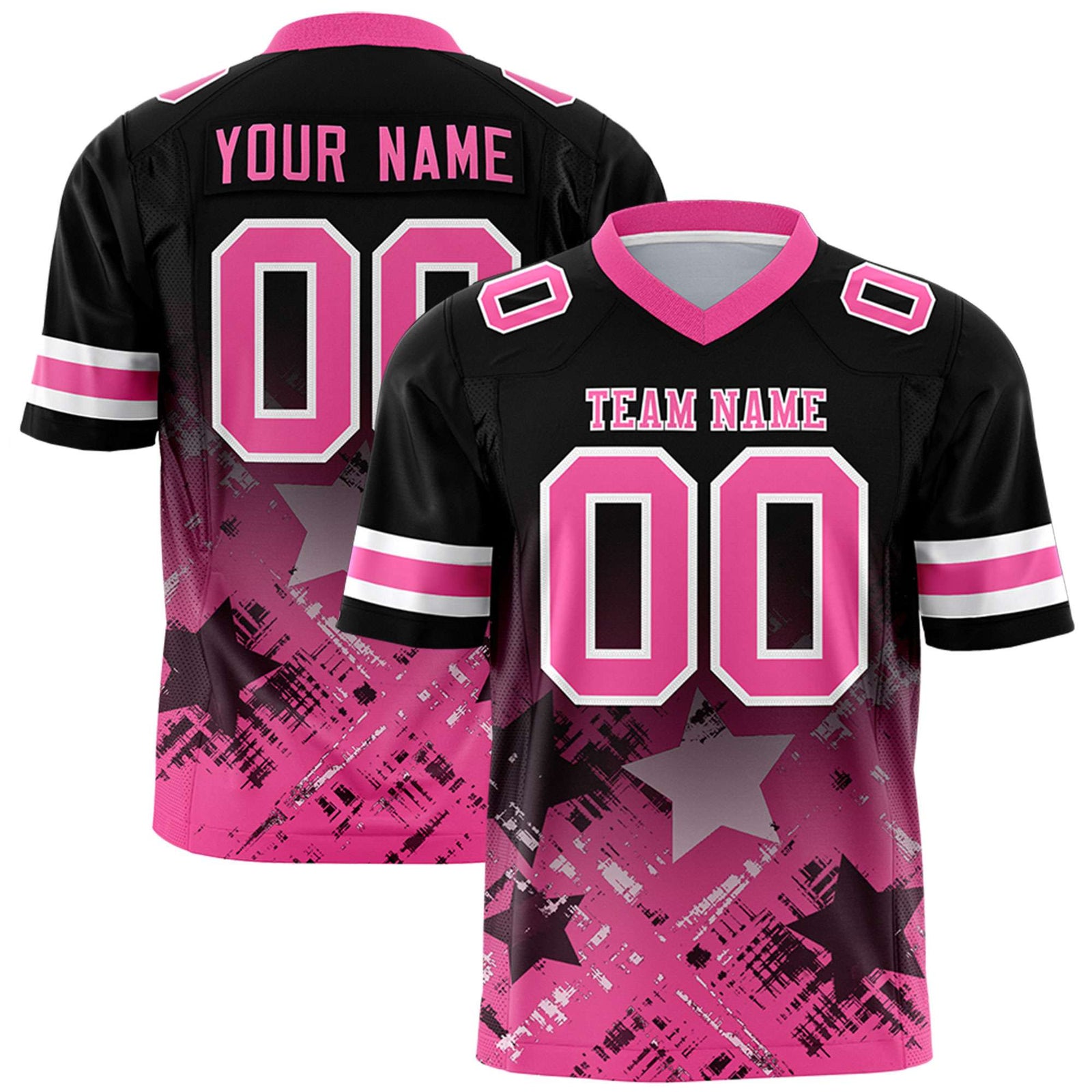 Custom Black and Pink Customize Flag Football Jersey - 7v7 Uniform| KXKSHOP