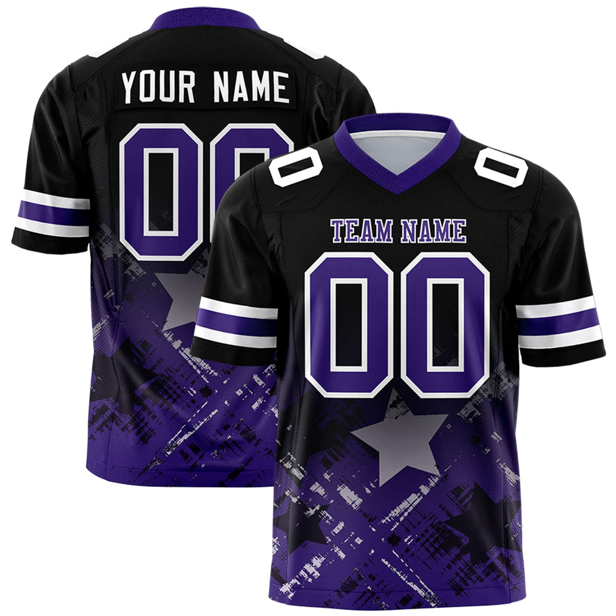 Custom Black and Purple Customize Flag Football Jersey - 7v7 Uniform| KXKSHOP
