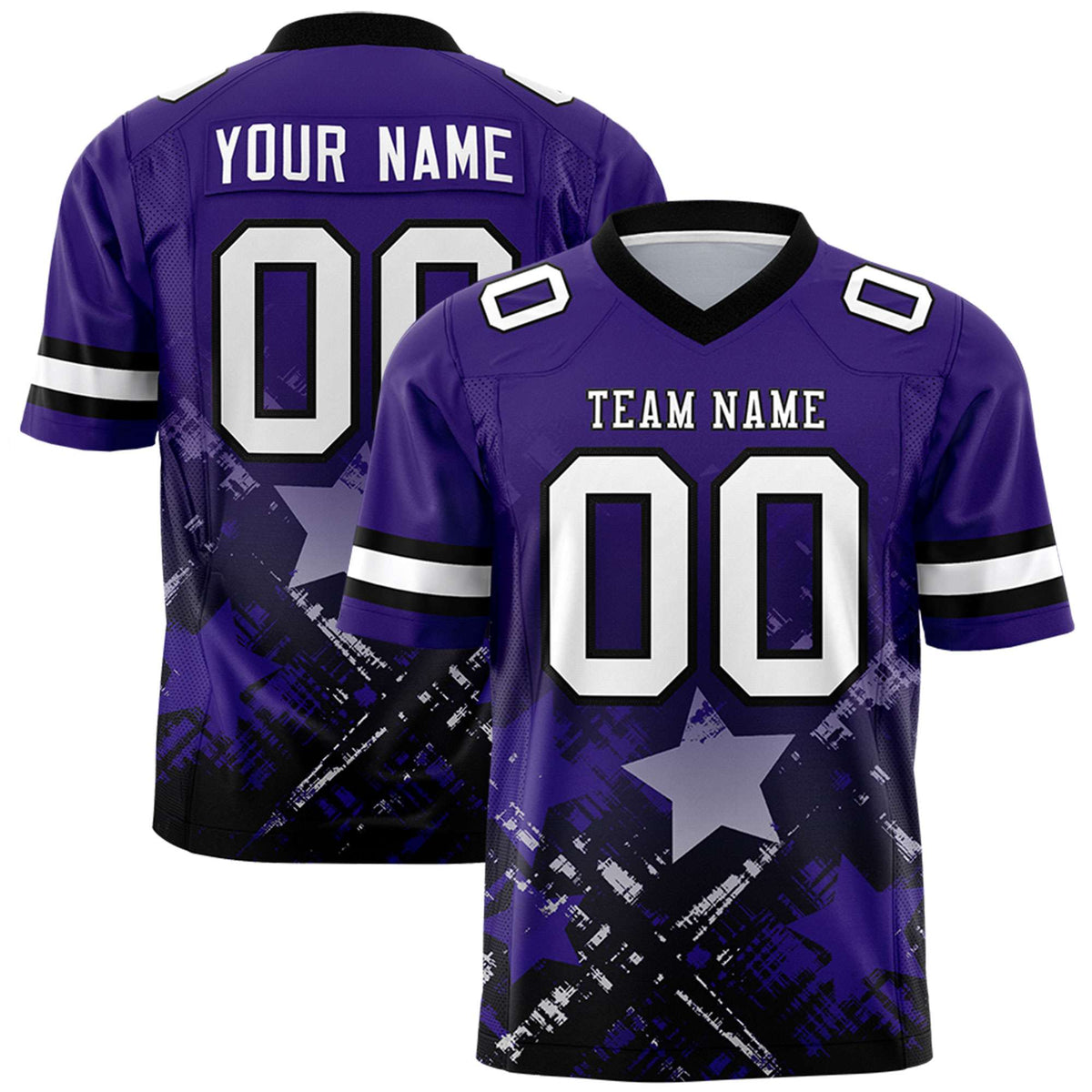 Custom Purple and Black Customize Flag Football Jersey - 7v7 Uniform| KXKSHOP