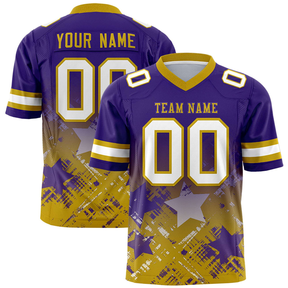 Custom Purple and Old Gold Customize Flag Football Jersey - 7v7 Uniform| KXKSHOP