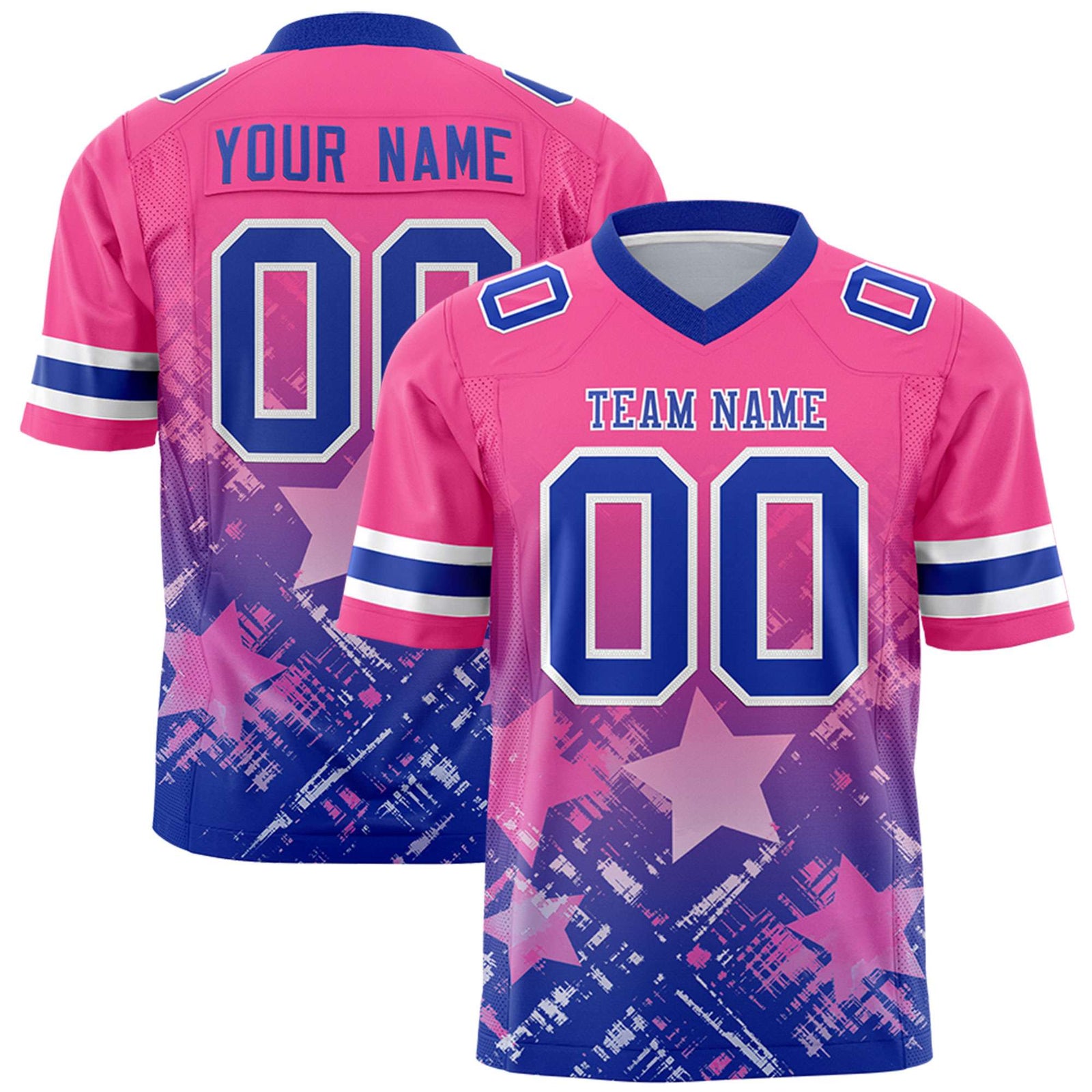 Custom Pink and Royal Customize Flag Football Jersey - 7v7 Uniform| KXKSHOP