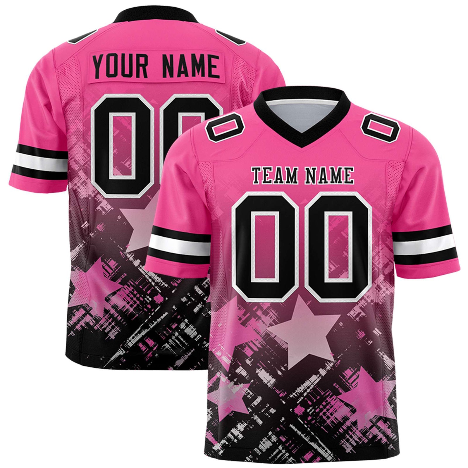 Custom Pink and Black Customize Flag Football Jersey - 7v7 Uniform| KXKSHOP