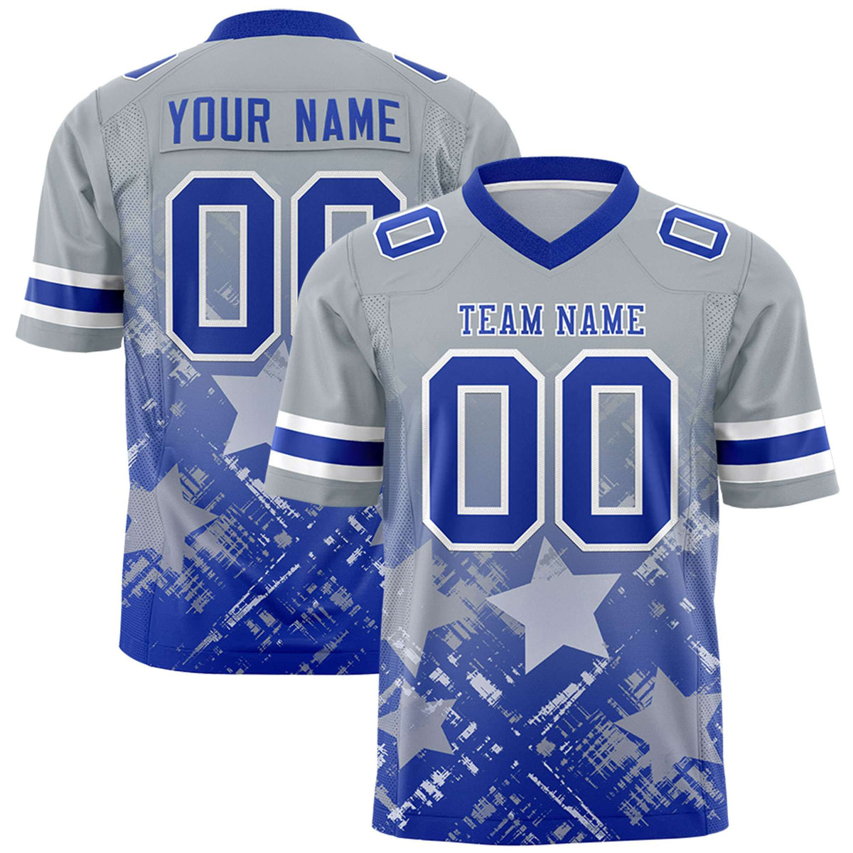 Custom Grey and Royal Customize Flag Football Jersey - 7v7 Uniform| KXKSHOP