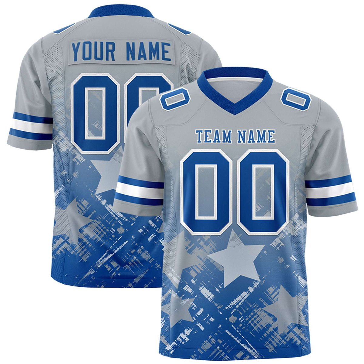 Custom Grey and Royal Customize Flag Football Jersey - 7v7 Uniform| KXKSHOP