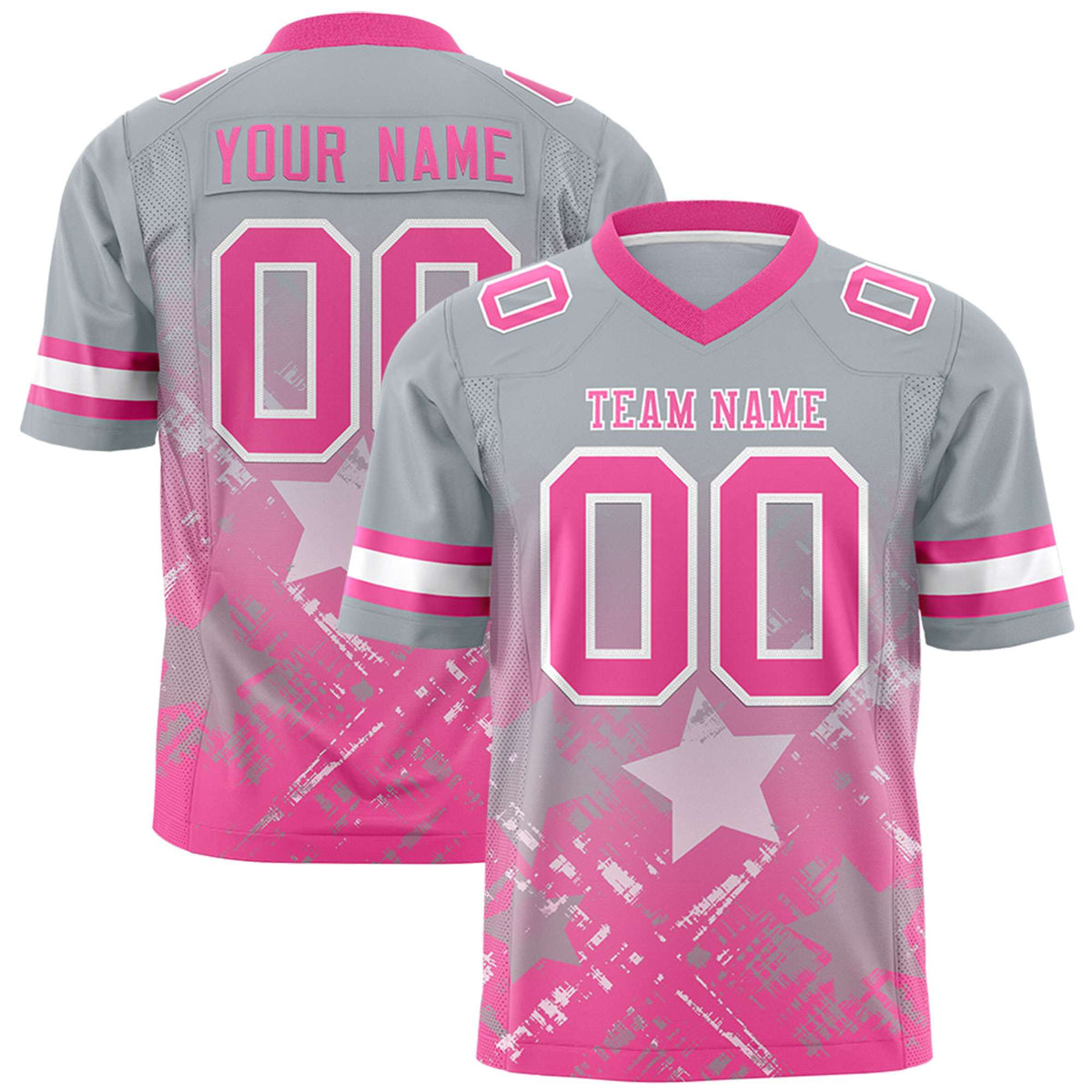 Custom Grey and Pink Customize Flag Football Jersey - 7v7 Uniform| KXKSHOP