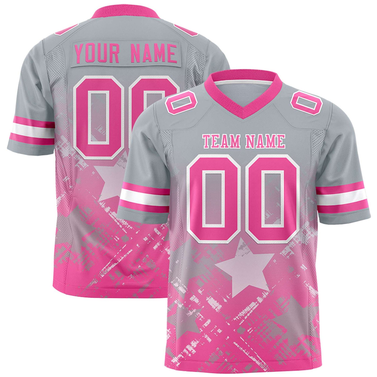 Custom Grey and Pink Customize Flag Football Jersey - 7v7 Uniform| KXKSHOP