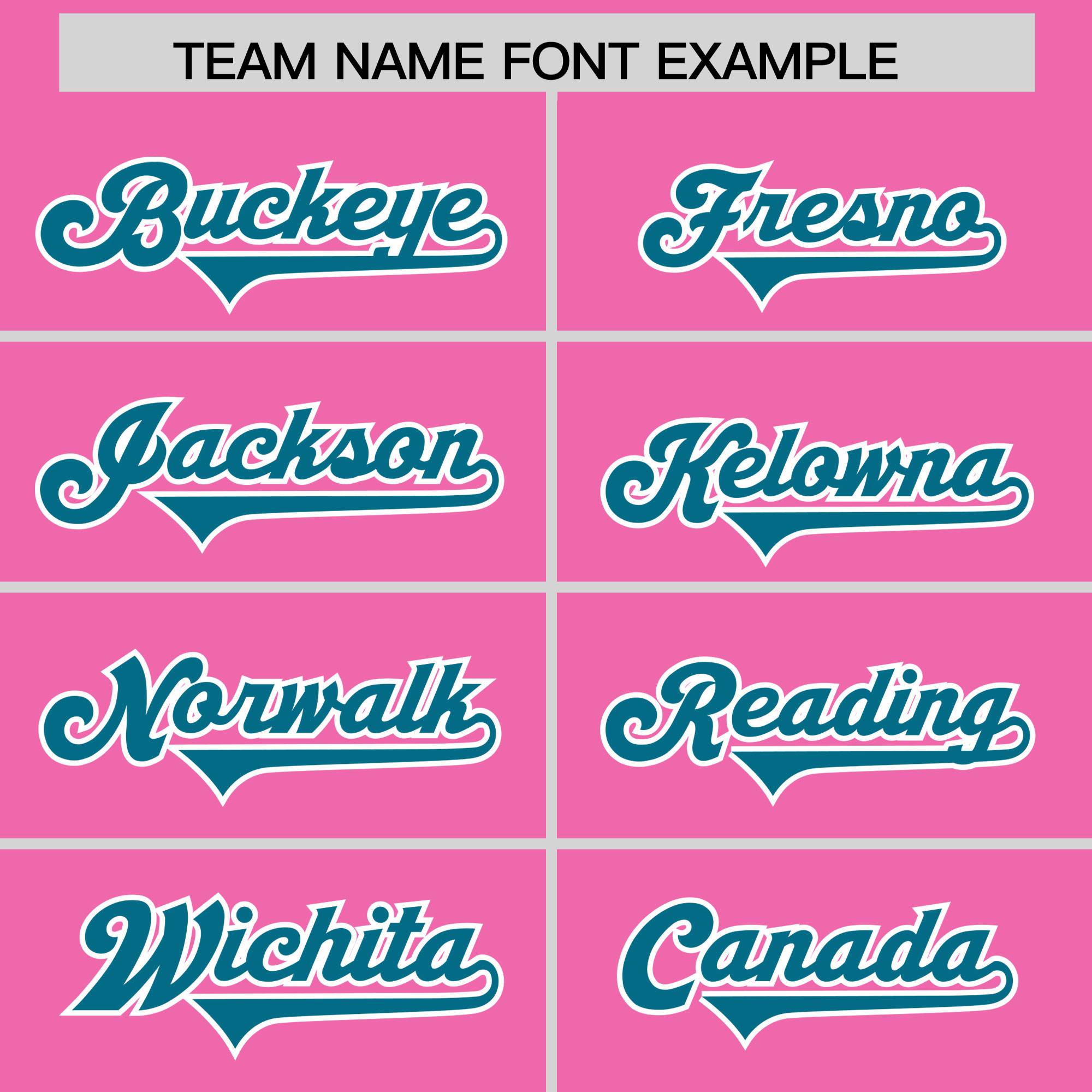 Custom Pink Aqua and White Side Stripe Pattern Authentic Football Jersey