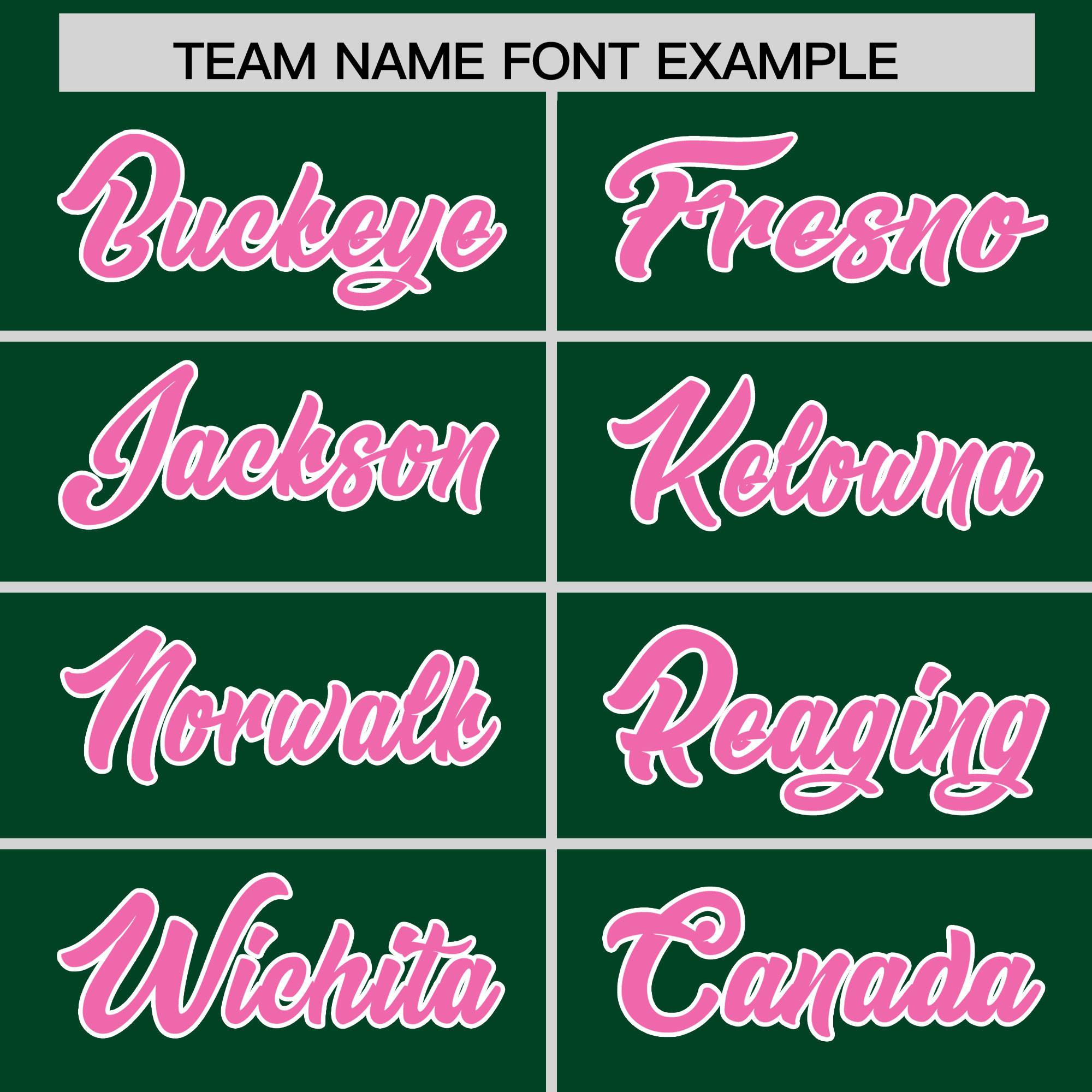 Custom Green Pink and White Side Stripe Pattern Authentic Football Jersey
