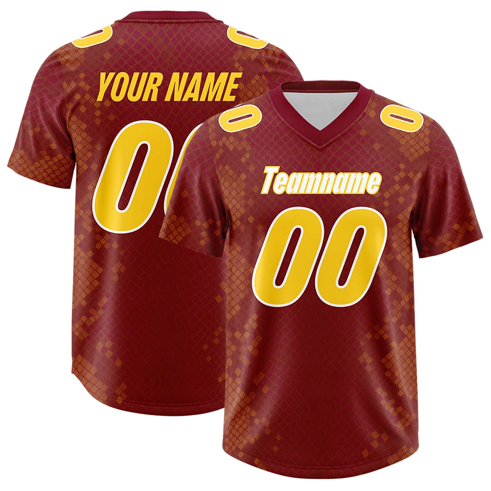 Custom Crimson Personalized Snakeskin Graffiti Pattern Authentic Football Jersey