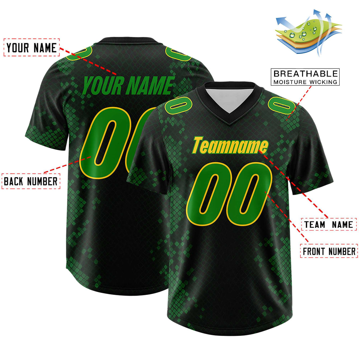 Custom Black Personalized Snakeskin Graffiti Pattern Authentic Football Jersey