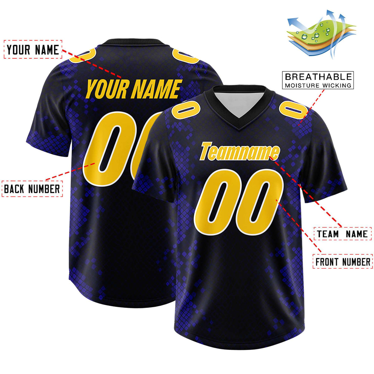 Custom Black Personalized Snakeskin Graffiti Pattern Authentic Football Jersey