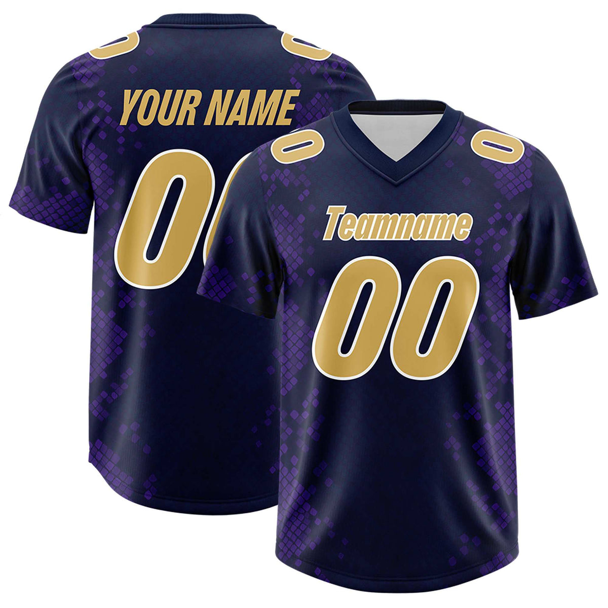 Custom Navy Personalized Snakeskin Graffiti Pattern Authentic Football Jersey