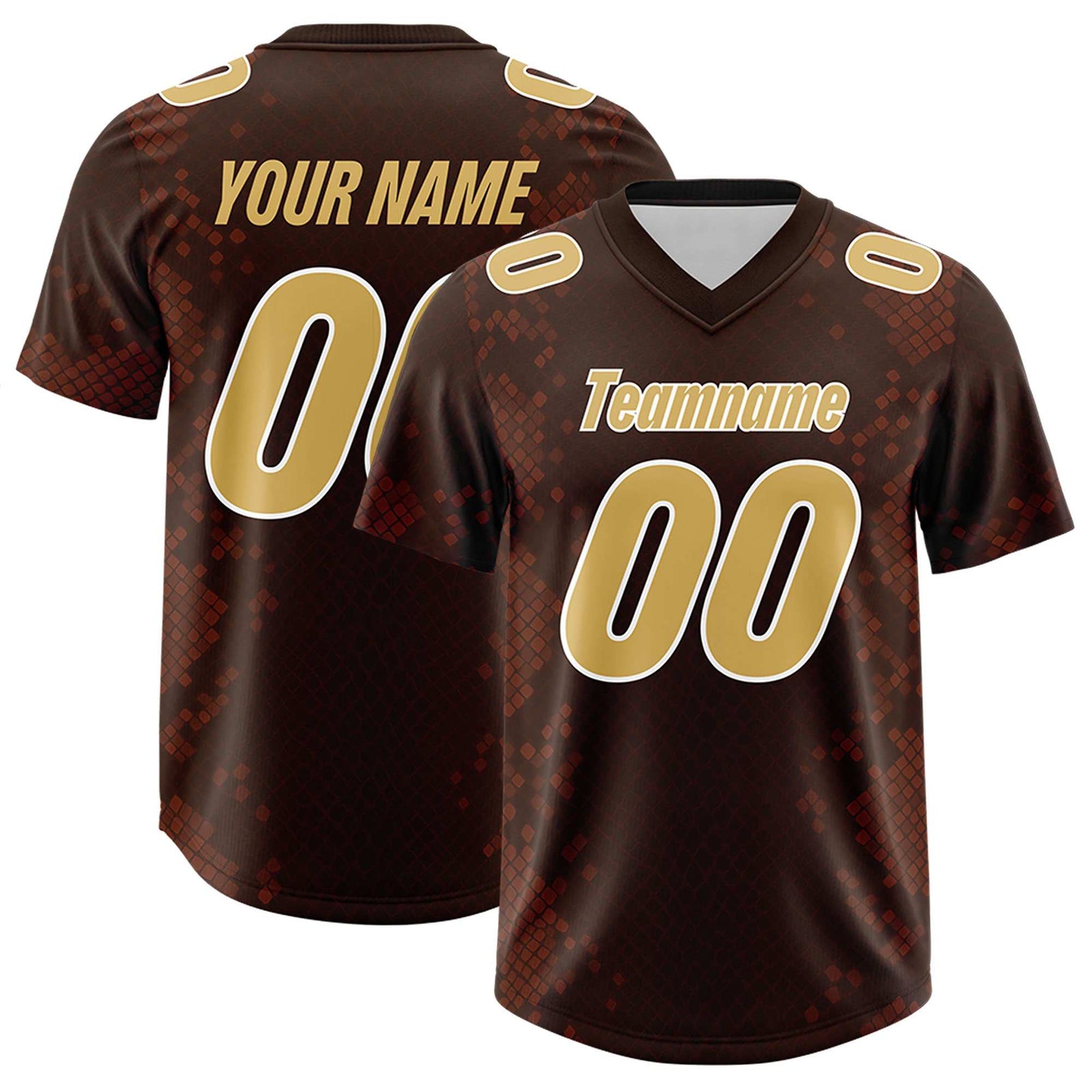 Custom Brown Personalized Snakeskin Graffiti Pattern Authentic Football Jersey