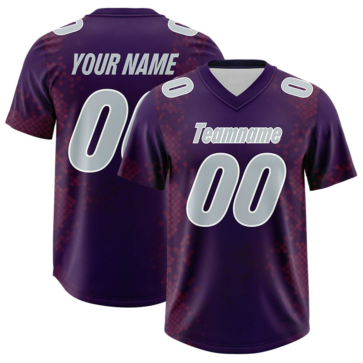 Custom Purple Personalized Snakeskin Graffiti Pattern Authentic Football Jersey