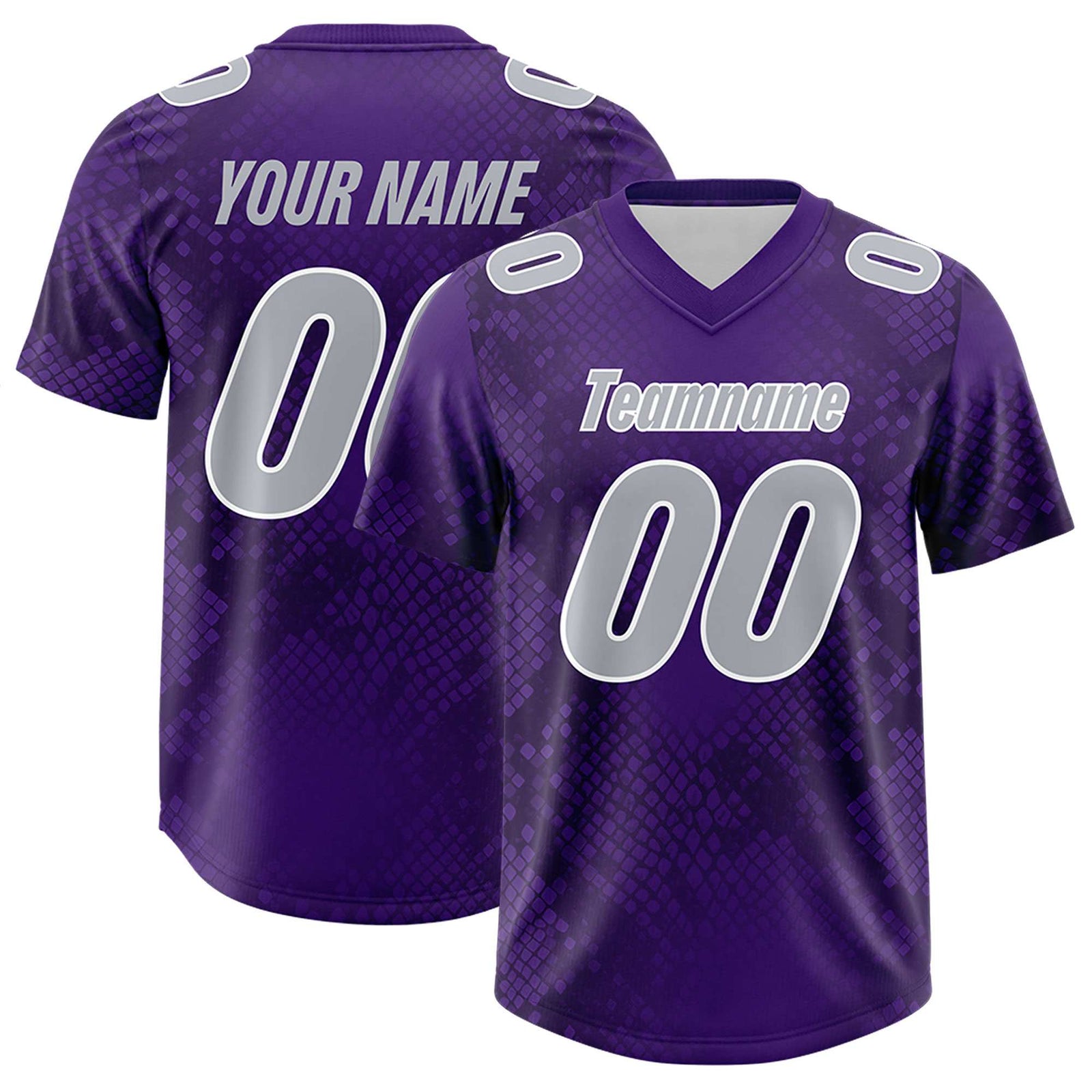 Custom Purple Personalized Snakeskin Graffiti Pattern Authentic Football Jersey