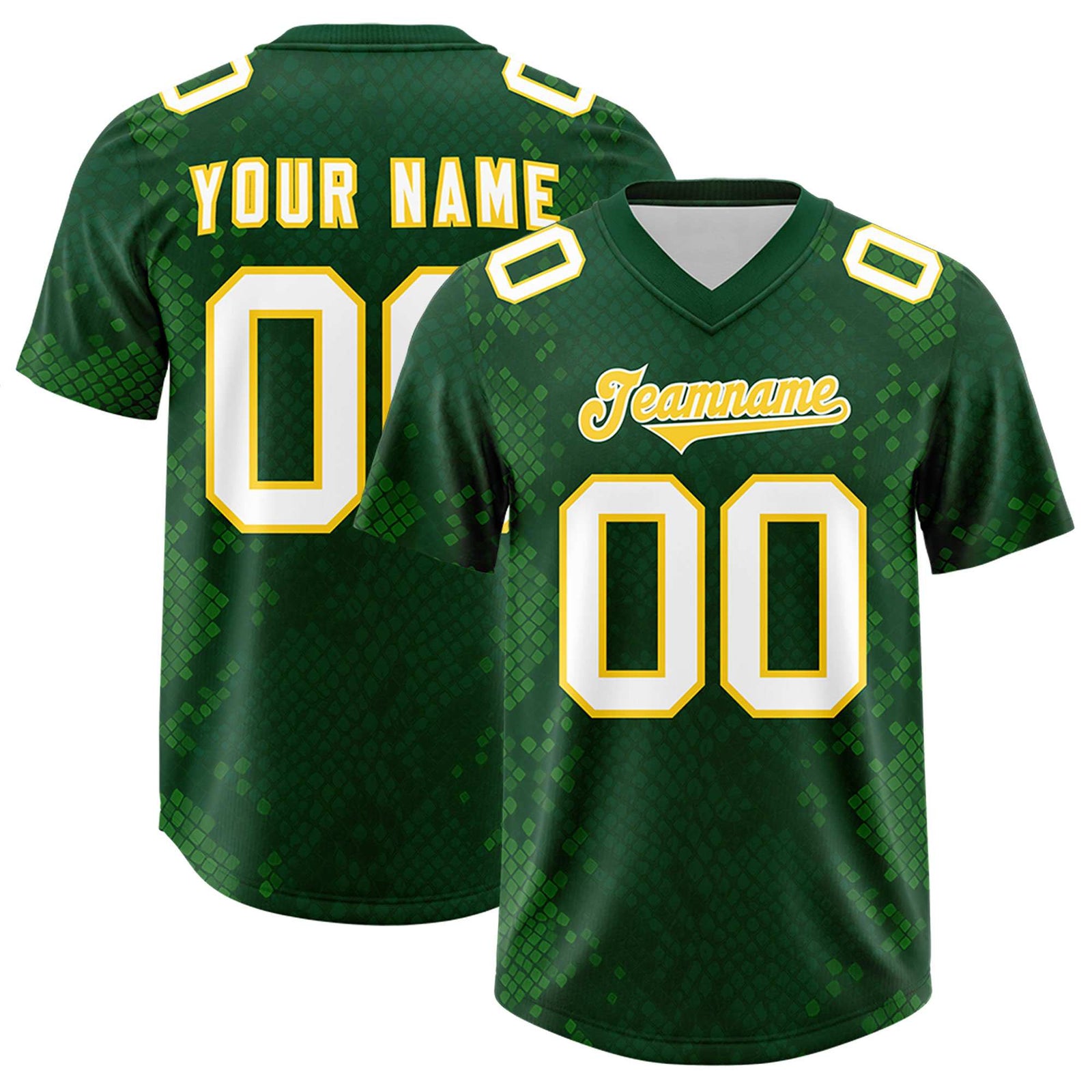 Custom Green Personalized Snakeskin Graffiti Pattern Authentic Football Jersey