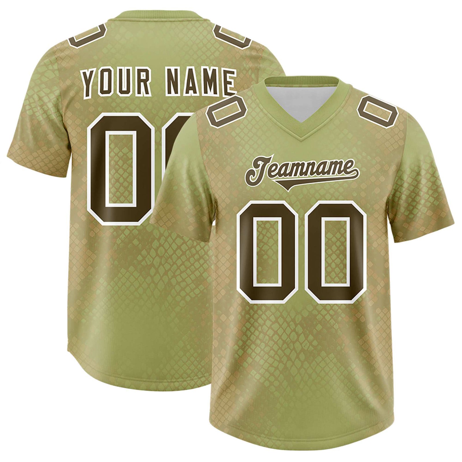 Custom Champagne Personalized Snakeskin Graffiti Pattern Authentic Football Jersey