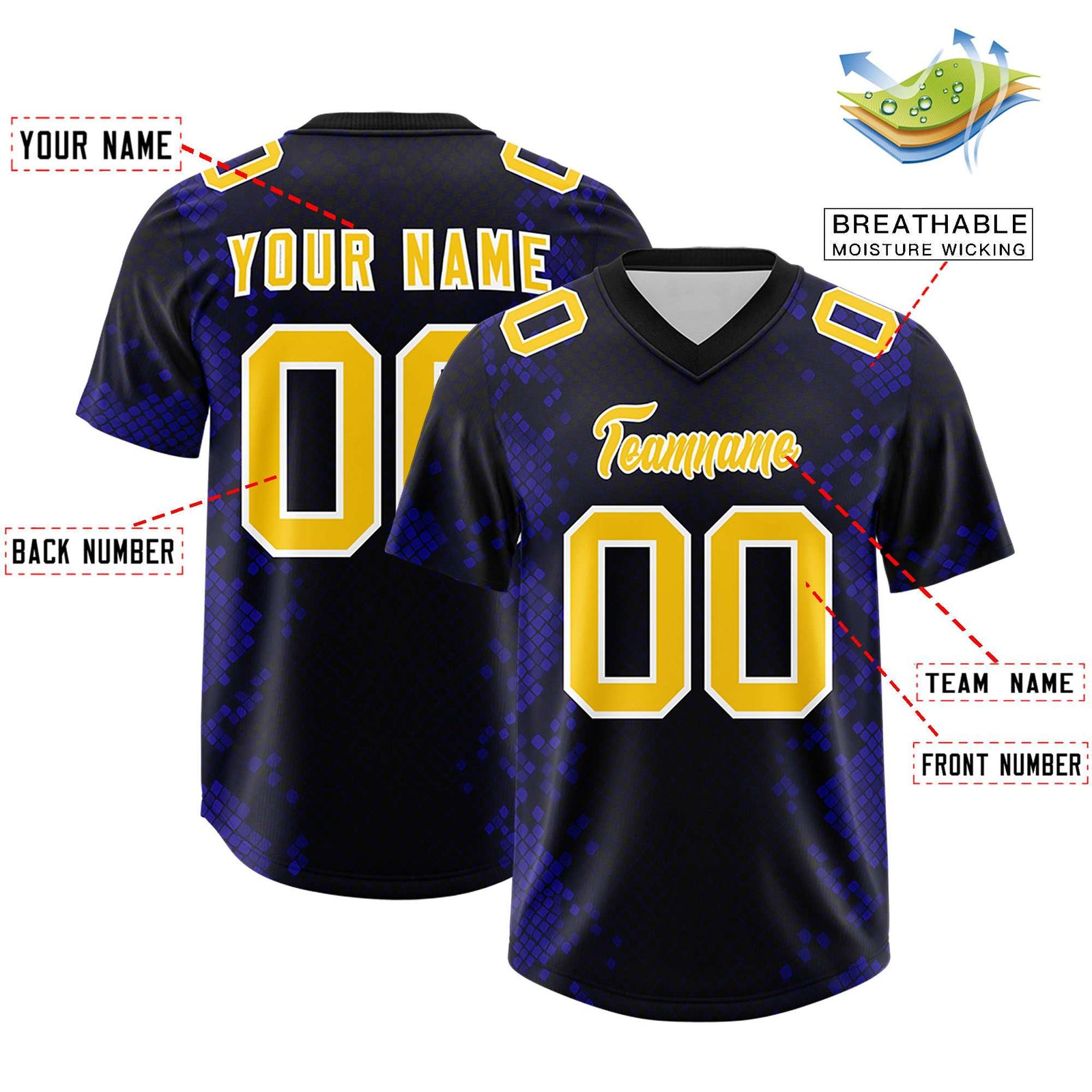 Custom Black Personalized Snakeskin Graffiti Pattern Authentic Football Jersey