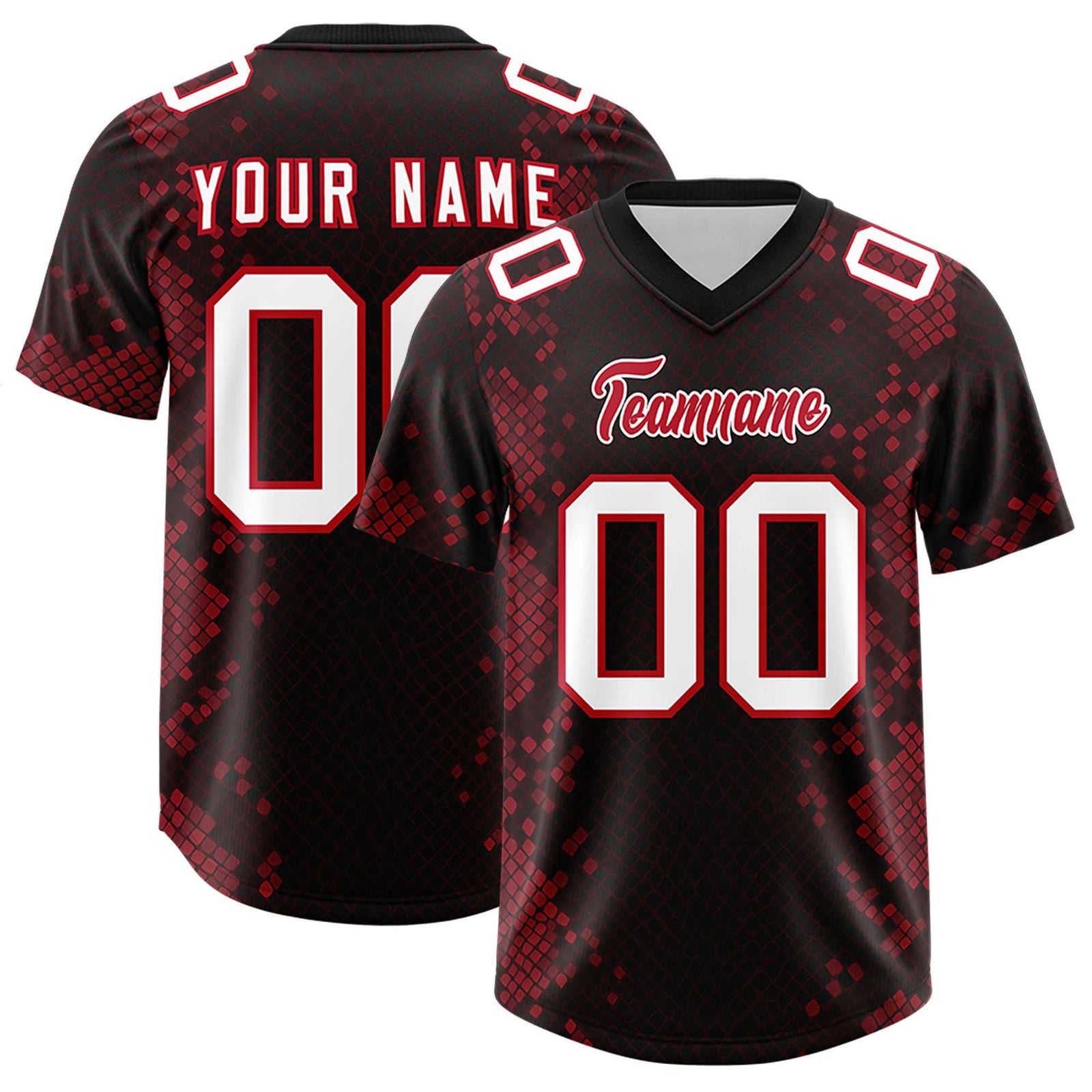 Custom Black Personalized Snakeskin Graffiti Pattern Authentic Football Jersey