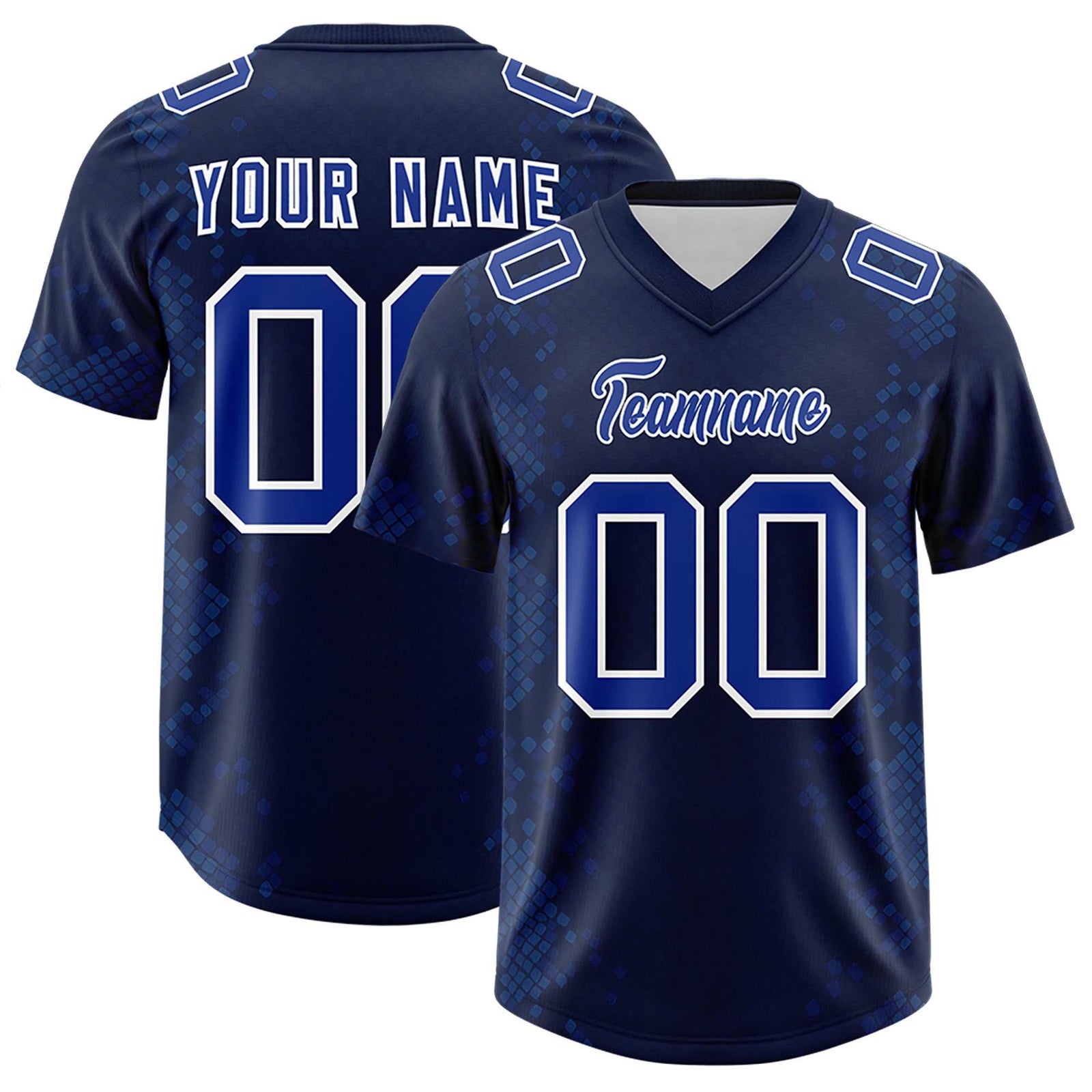 Custom Navy Personalized Snakeskin Graffiti Pattern Authentic Football Jersey