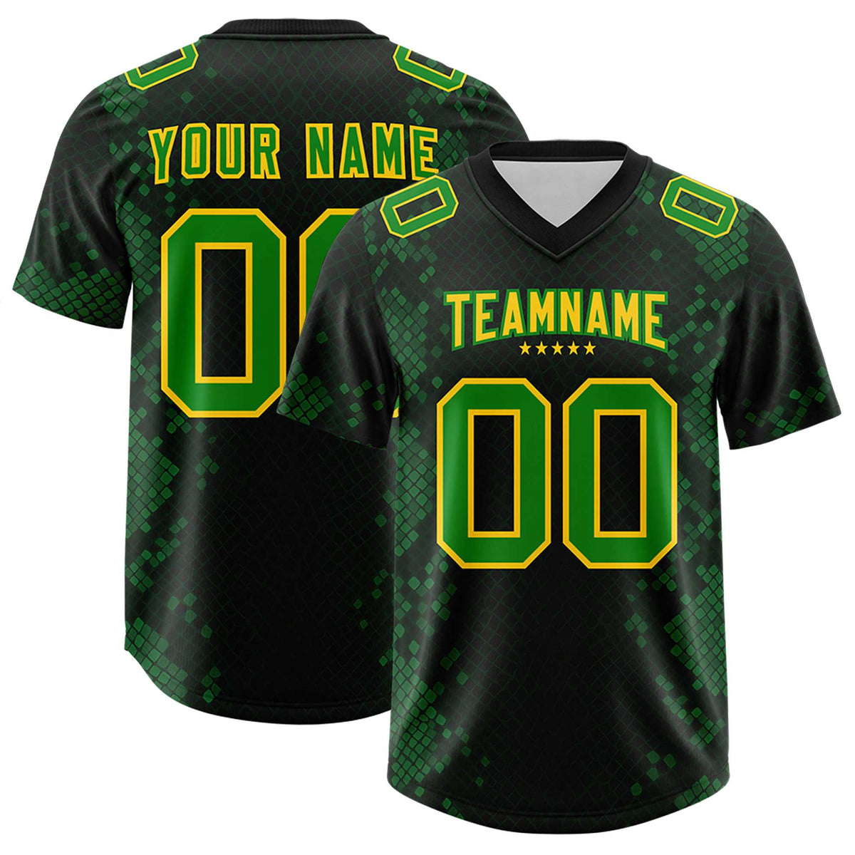Custom Black Personalized Snakeskin Graffiti Pattern Authentic Football Jersey
