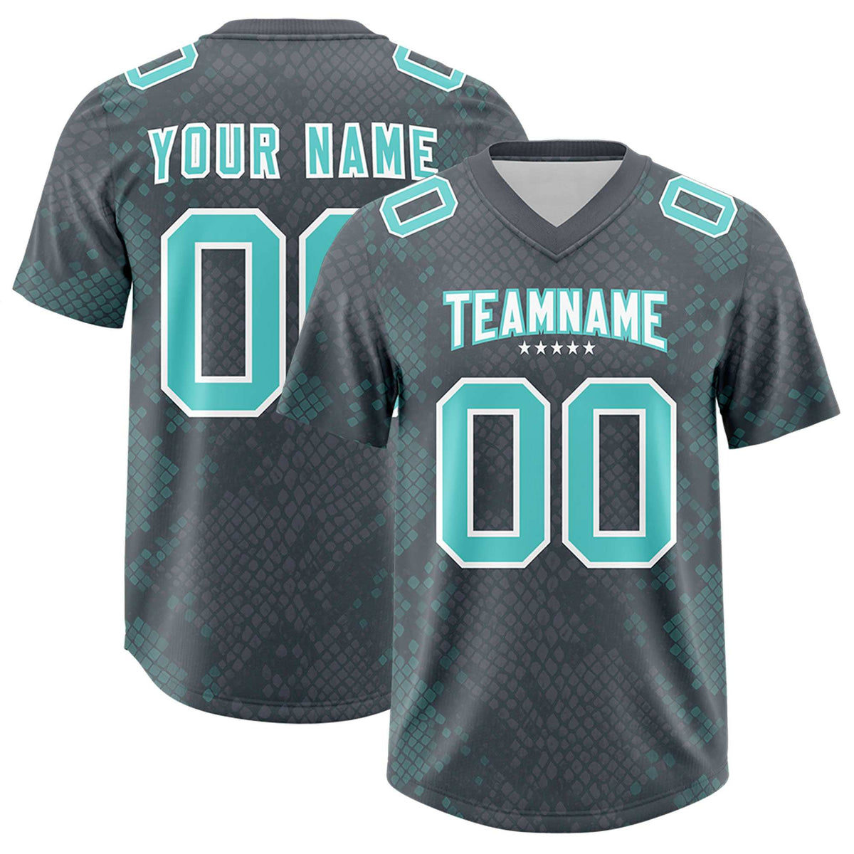Custom Gray Personalized Snakeskin Graffiti Pattern Authentic Football Jersey