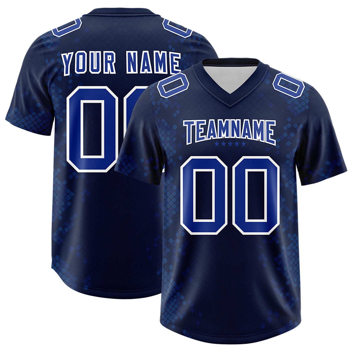 Custom Navy Personalized Snakeskin Graffiti Pattern Authentic Football Jersey