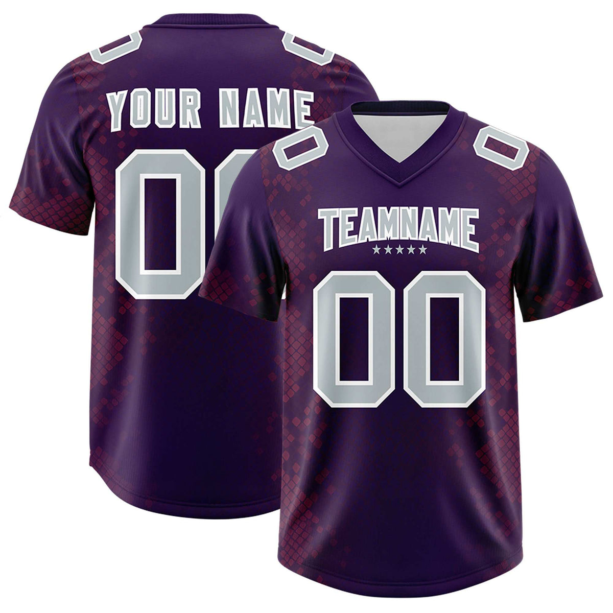 Custom Purple Personalized Snakeskin Graffiti Pattern Authentic Football Jersey